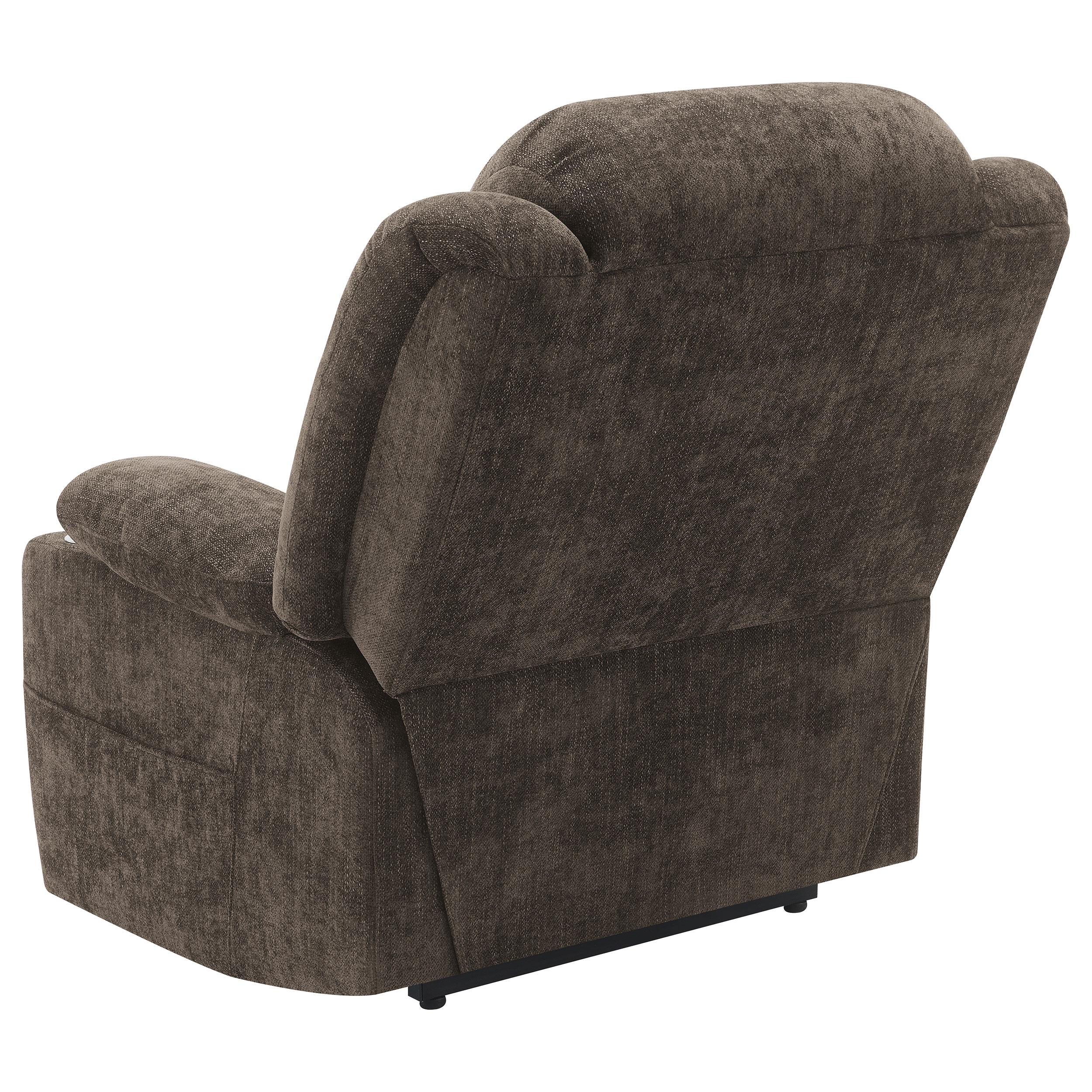  Coaster Furniture Houston 603233P Upholstered Power Lift Recliner Chair - Dark Brown IMAGE 7