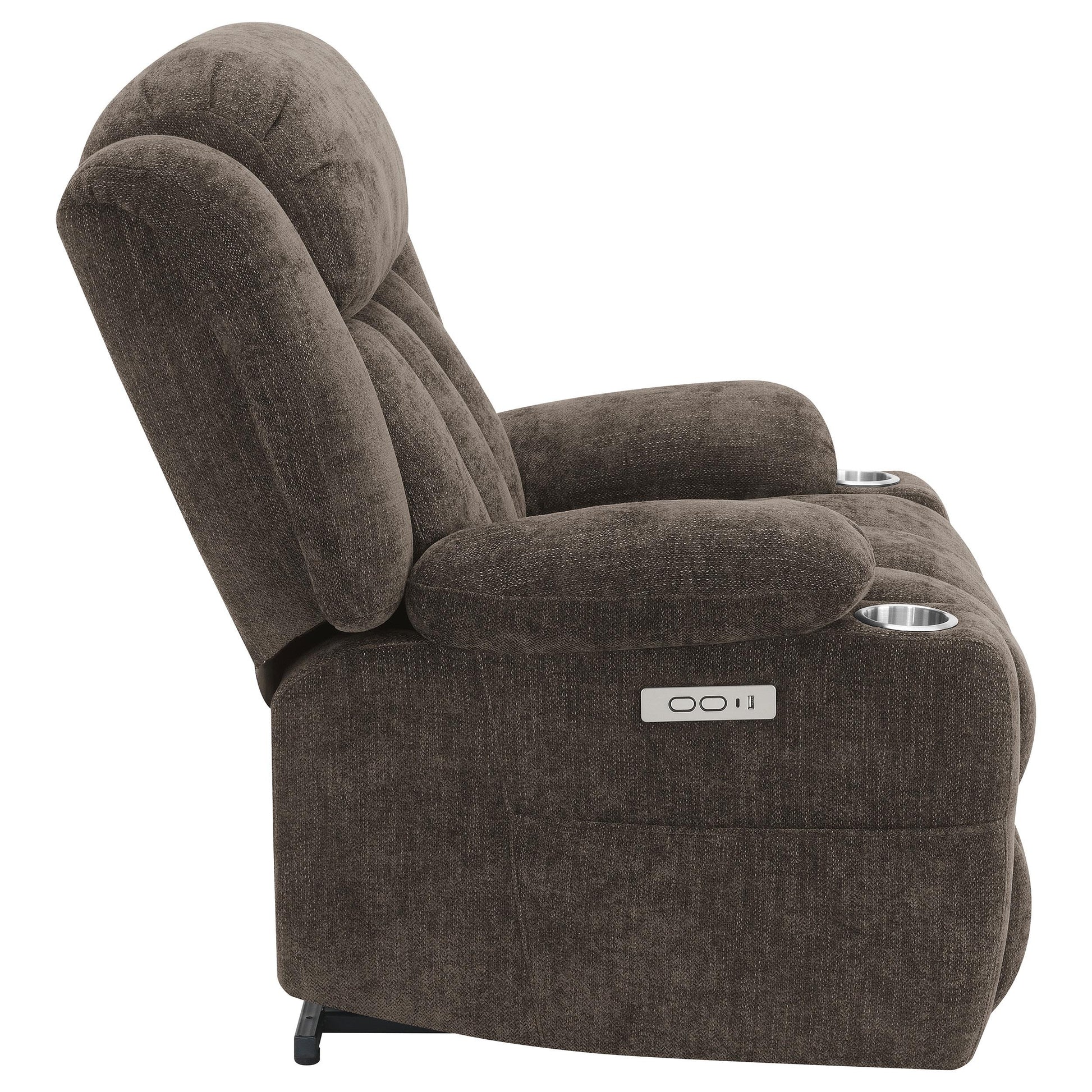  Coaster Furniture Houston 603233P Upholstered Power Lift Recliner Chair - Dark Brown IMAGE 9