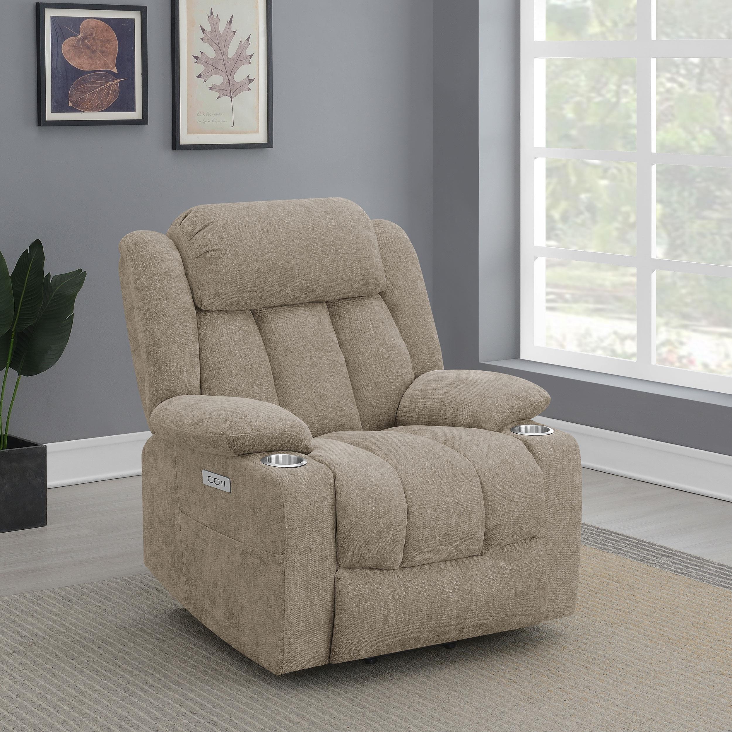  Coaster Furniture Houston 602274P Upholstered Power Lift Recliner Chair - Camel IMAGE 11