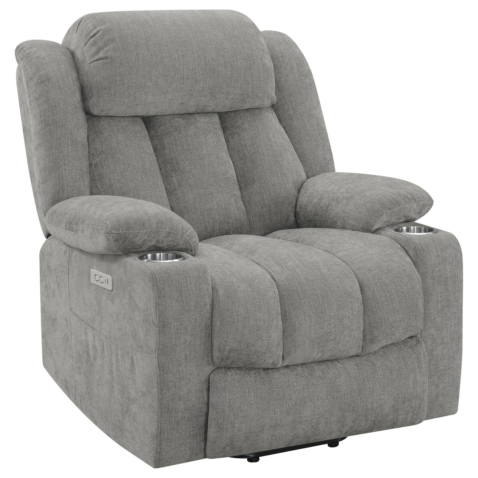  Coaster Furniture Houston 602284P Upholstered Power Lift Recliner - Grey IMAGE 1