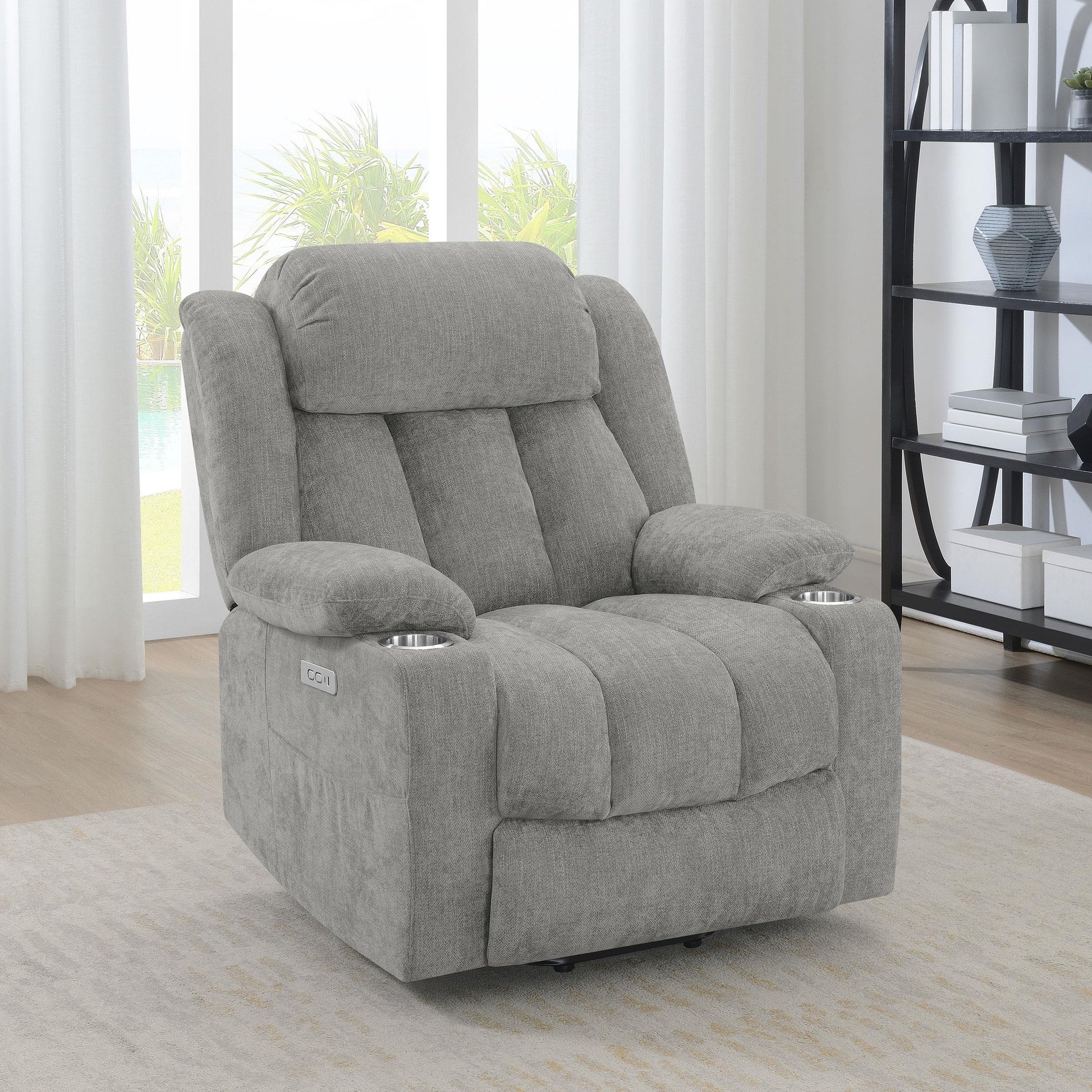  Coaster Furniture Houston 602284P Upholstered Power Lift Recliner - Grey IMAGE 11