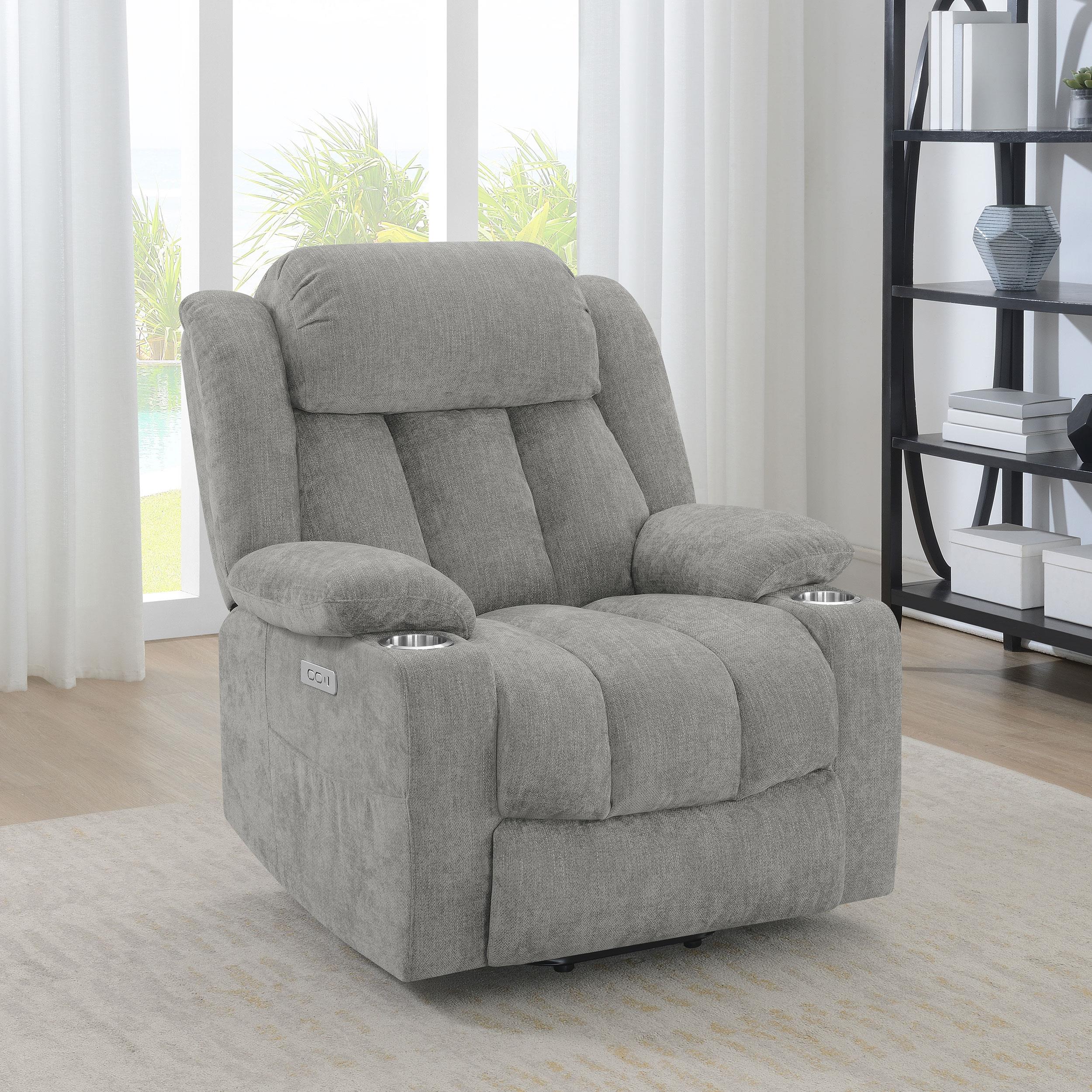  Coaster Furniture Houston 602284P Upholstered Power Lift Recliner - Grey IMAGE 11