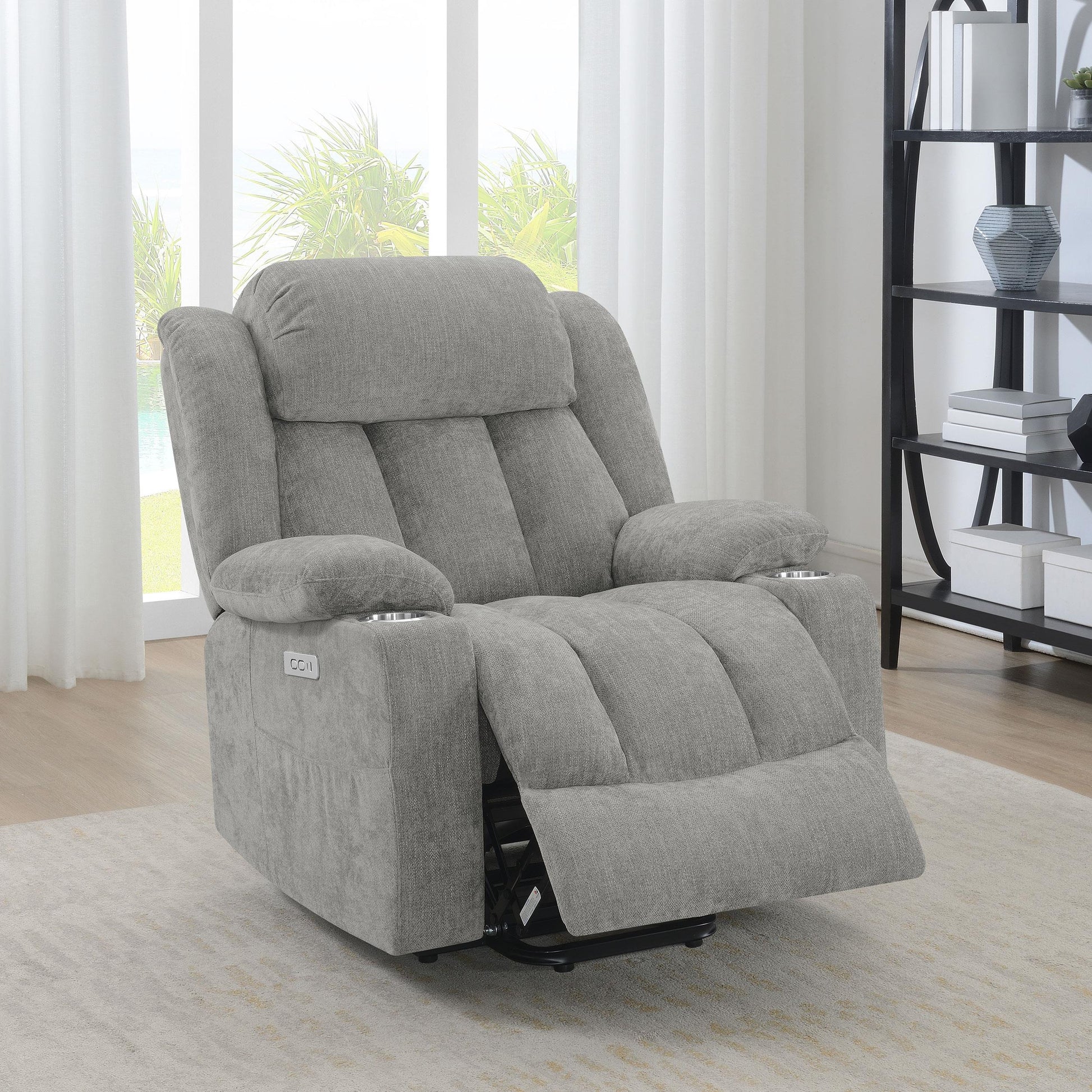  Coaster Furniture Houston 602284P Upholstered Power Lift Recliner - Grey IMAGE 12