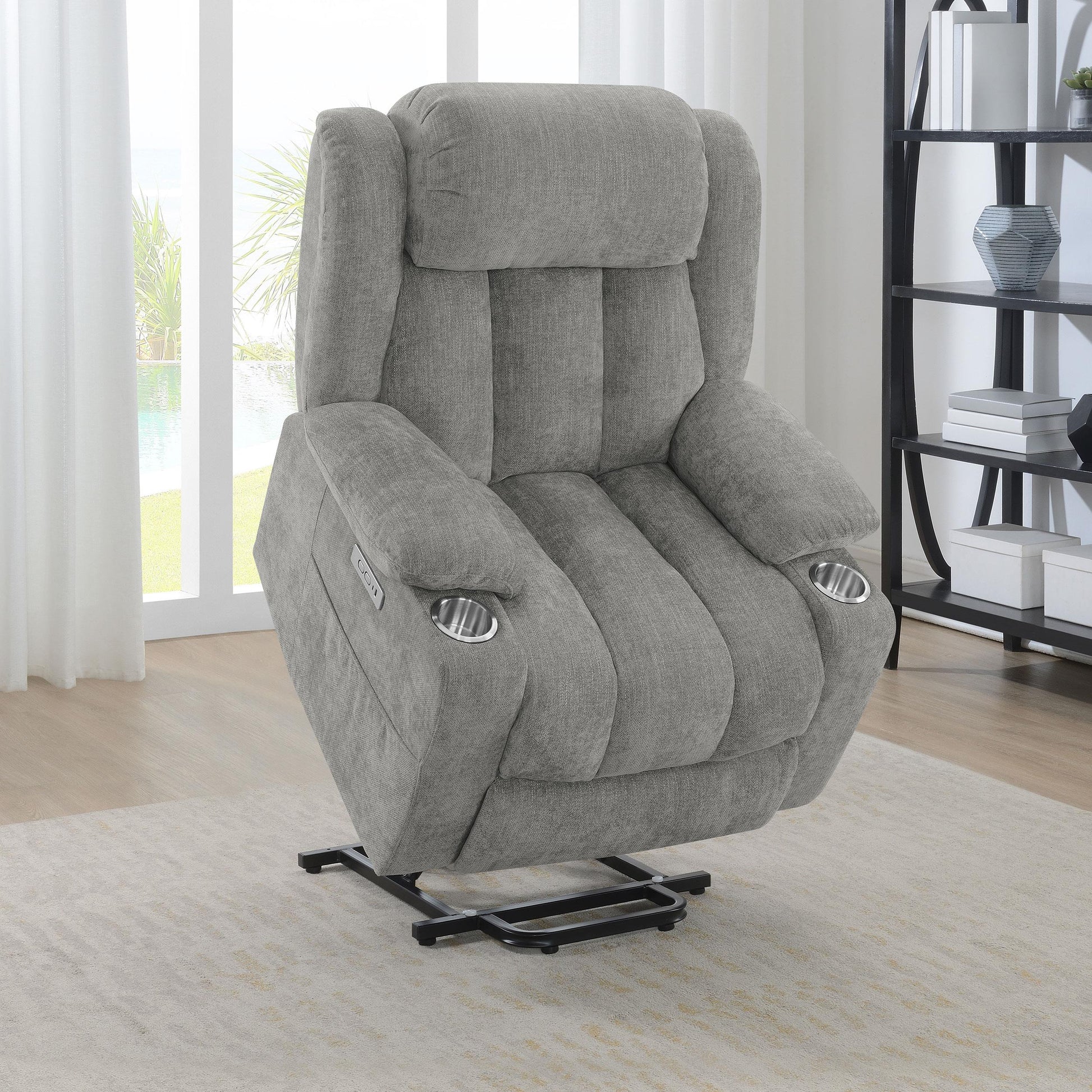  Coaster Furniture Houston 602284P Upholstered Power Lift Recliner - Grey IMAGE 13