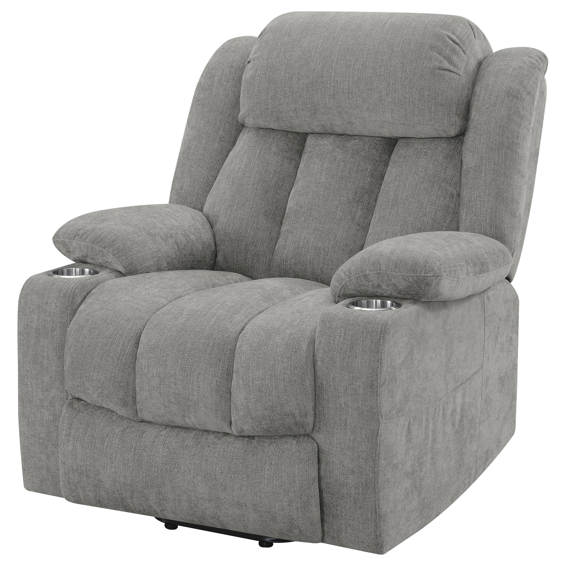  Coaster Furniture Houston 602284P Upholstered Power Lift Recliner - Grey IMAGE 5