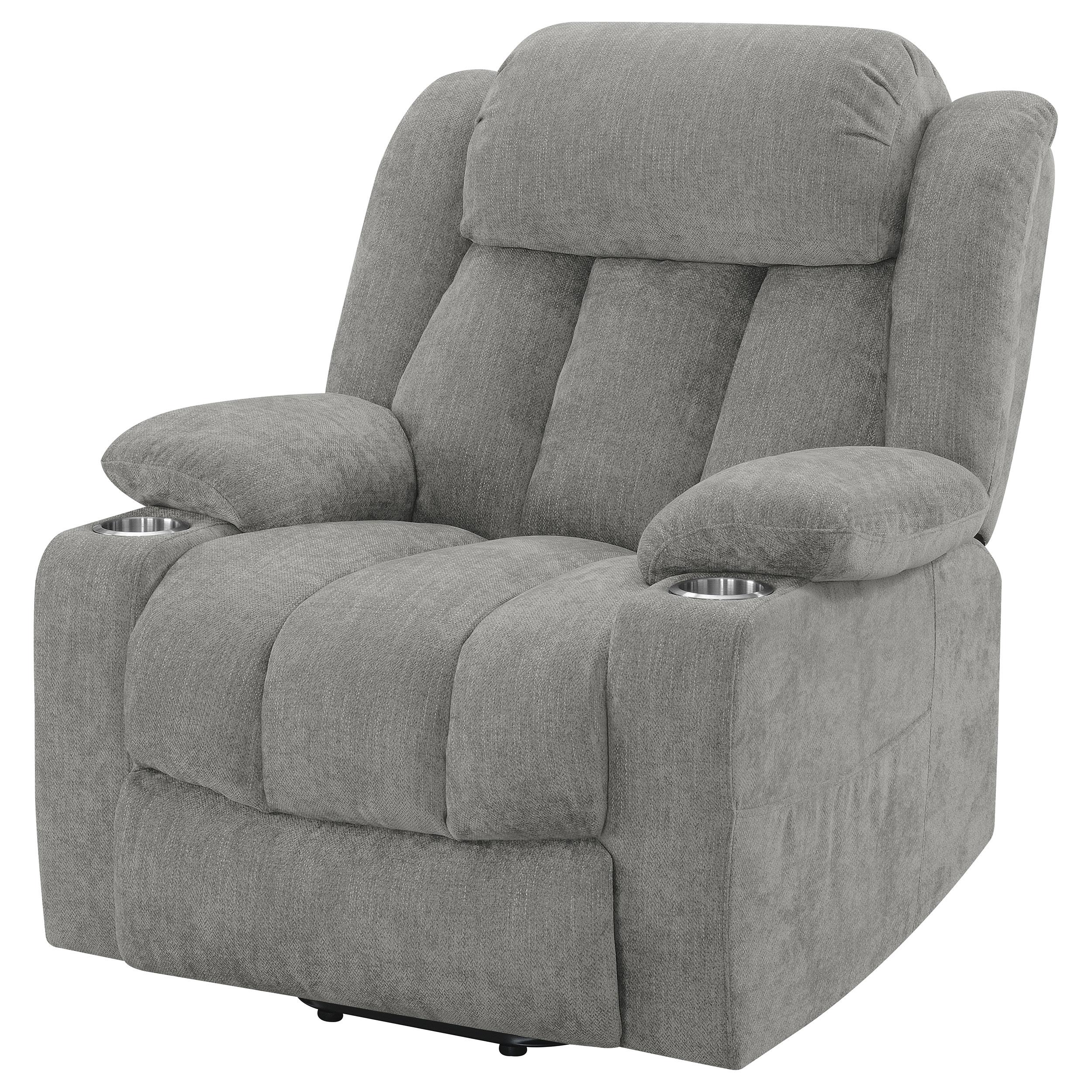  Coaster Furniture Houston 602284P Upholstered Power Lift Recliner - Grey IMAGE 5