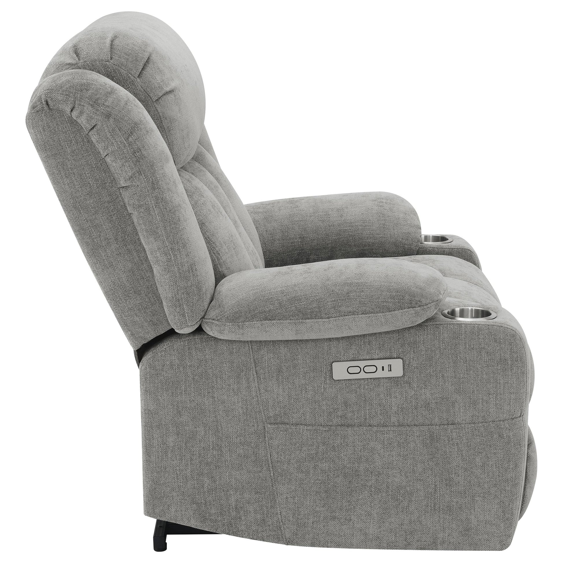  Coaster Furniture Houston 602284P Upholstered Power Lift Recliner - Grey IMAGE 9