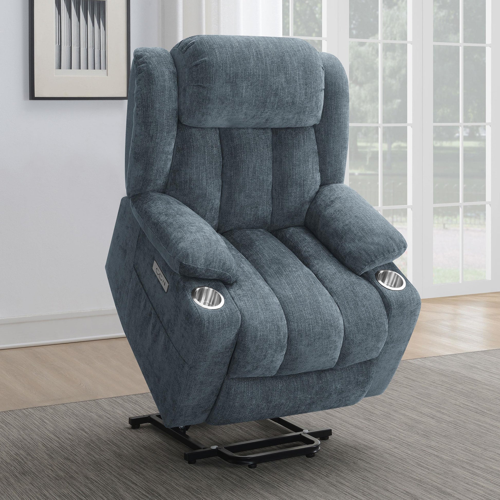  Coaster Furniture Houston 602294P Upholstered Power Lift Recliner - Slate Blue IMAGE 13