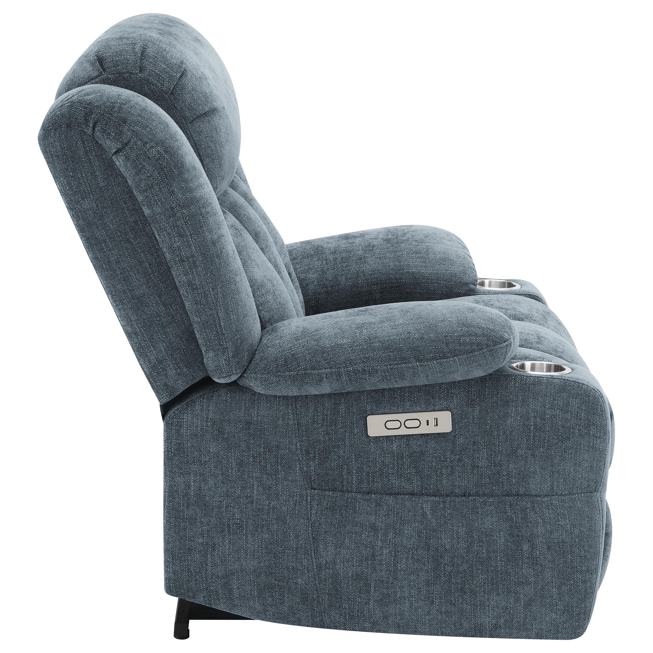  Coaster Furniture Houston 602294P Upholstered Power Lift Recliner - Slate Blue IMAGE 9