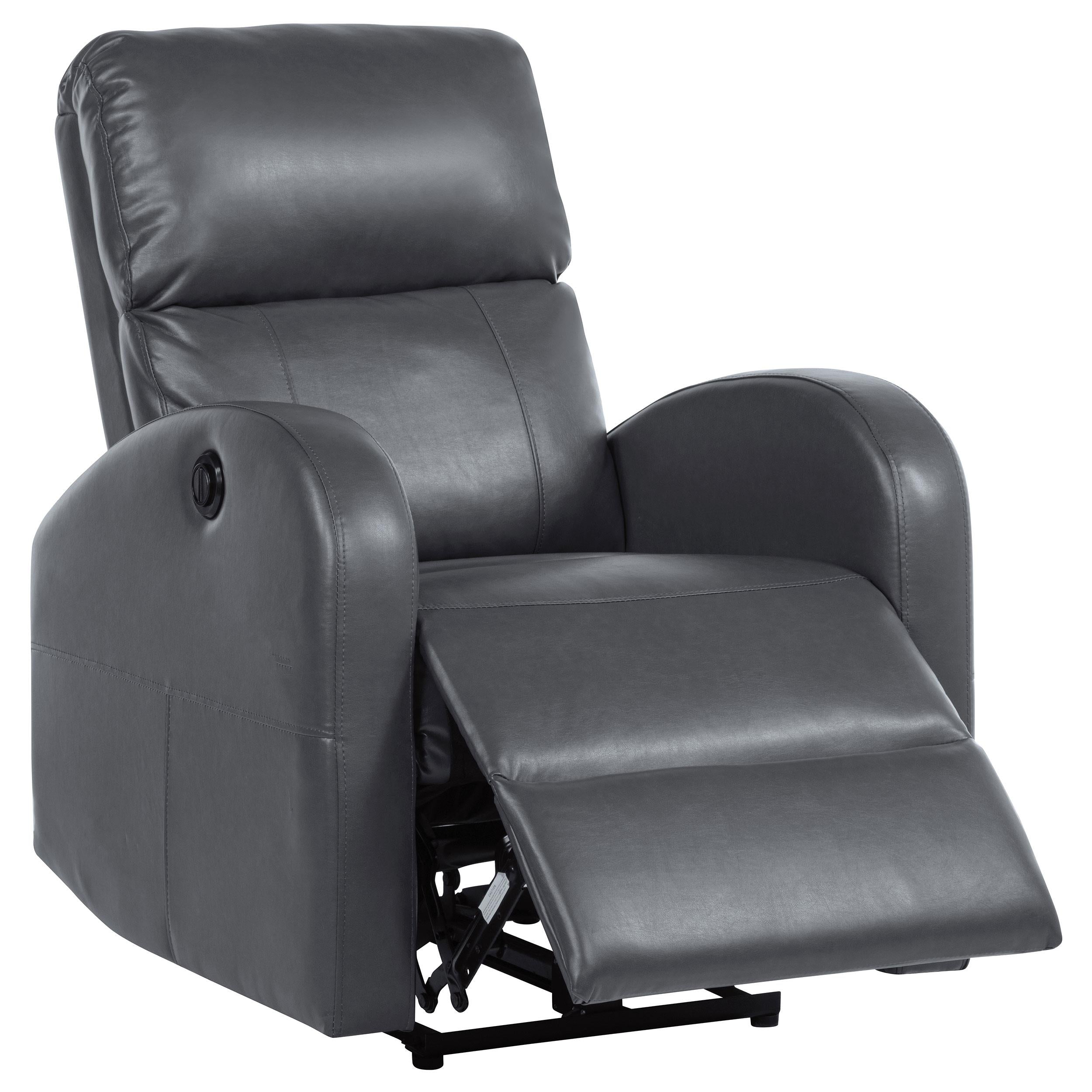  Coaster Furniture Grant 601499P Upholstered Power Recliner Chair - Grey IMAGE 2