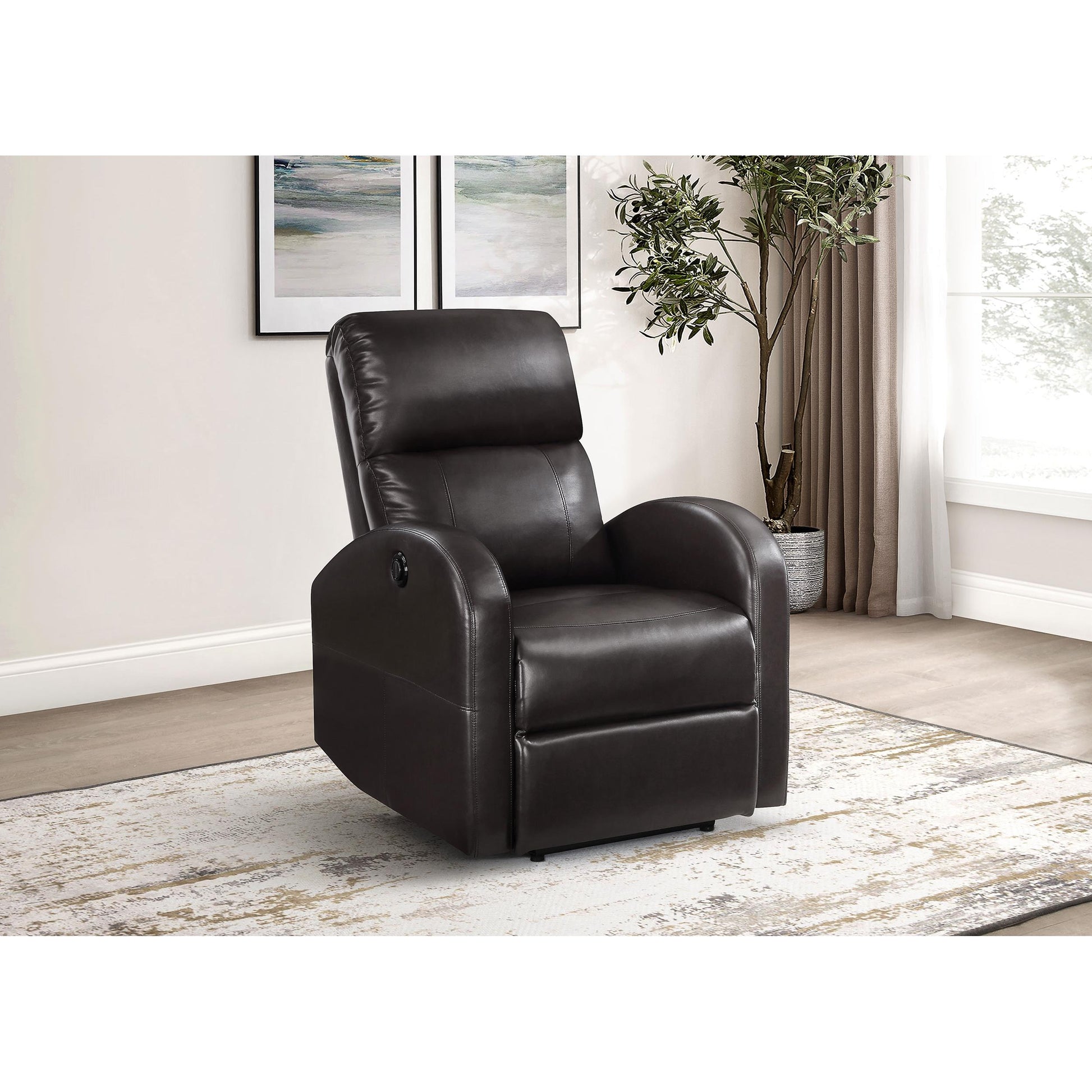  Coaster Furniture Grant 601500P Upholstered Power Recliner Chair - Brown IMAGE 7