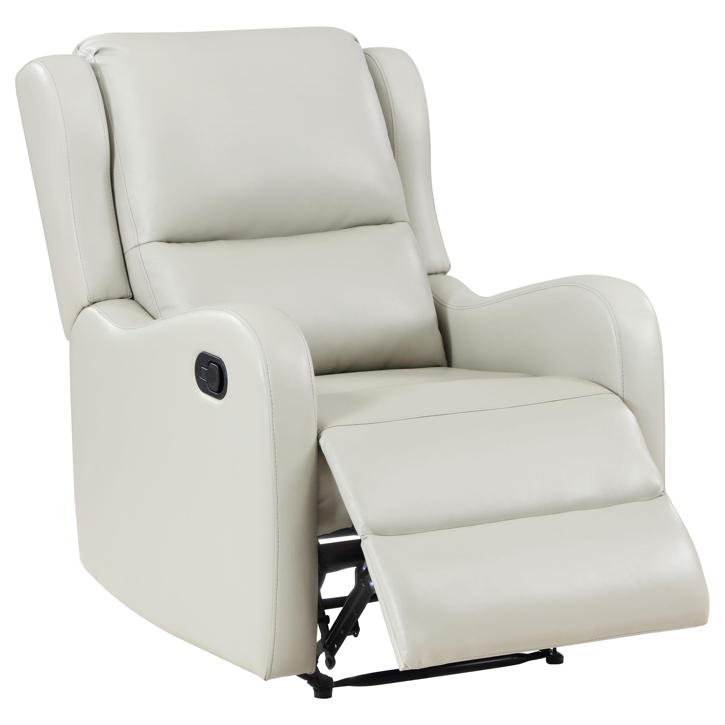  Coaster Furniture Kelsey 609373 Upholstered English Arm Recliner Chair - Ivory IMAGE 2