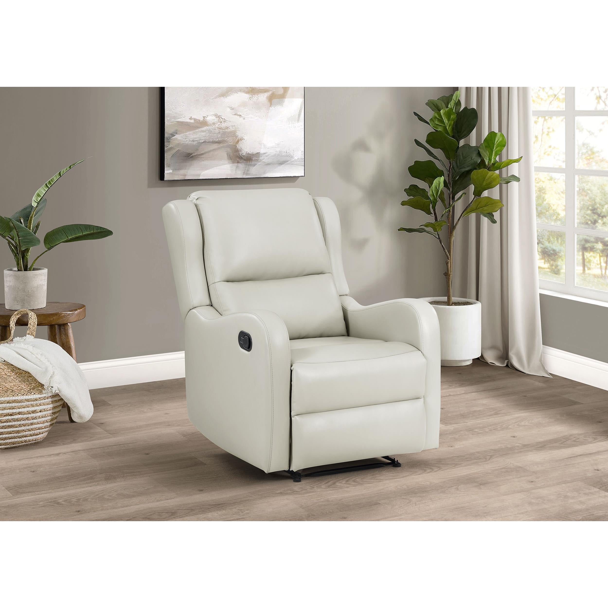  Coaster Furniture Kelsey 609373 Upholstered English Arm Recliner Chair - Ivory IMAGE 3