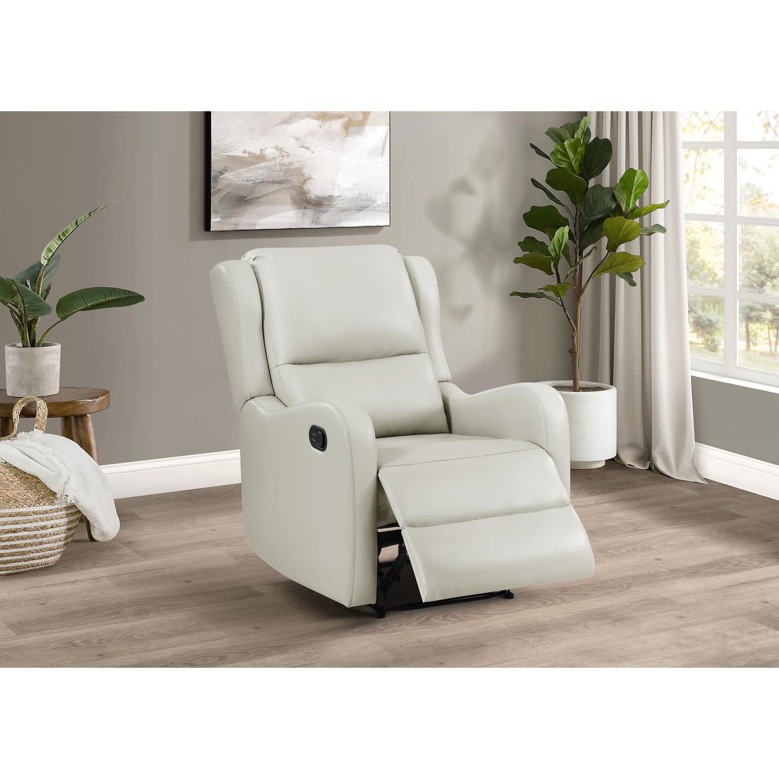  Coaster Furniture Kelsey 609373 Upholstered English Arm Recliner Chair - Ivory IMAGE 4