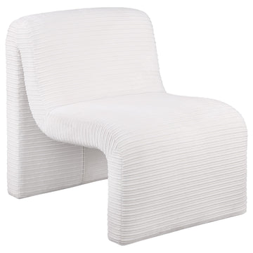  Coaster Furniture Drayton 907525 Upholstered Curved Armless Accent Chair - Ivory IMAGE 1