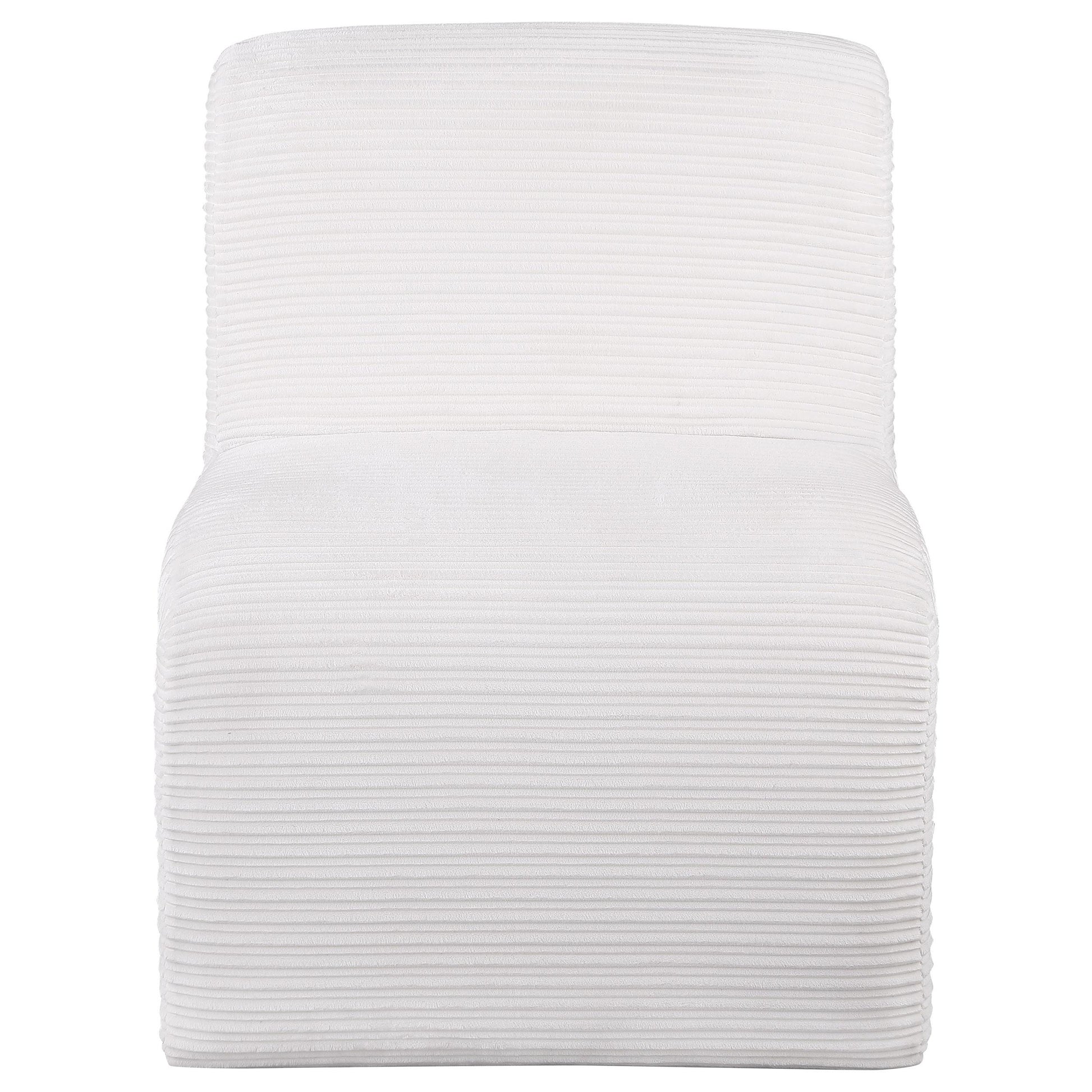  Coaster Furniture Drayton 907525 Upholstered Curved Armless Accent Chair - Ivory IMAGE 2