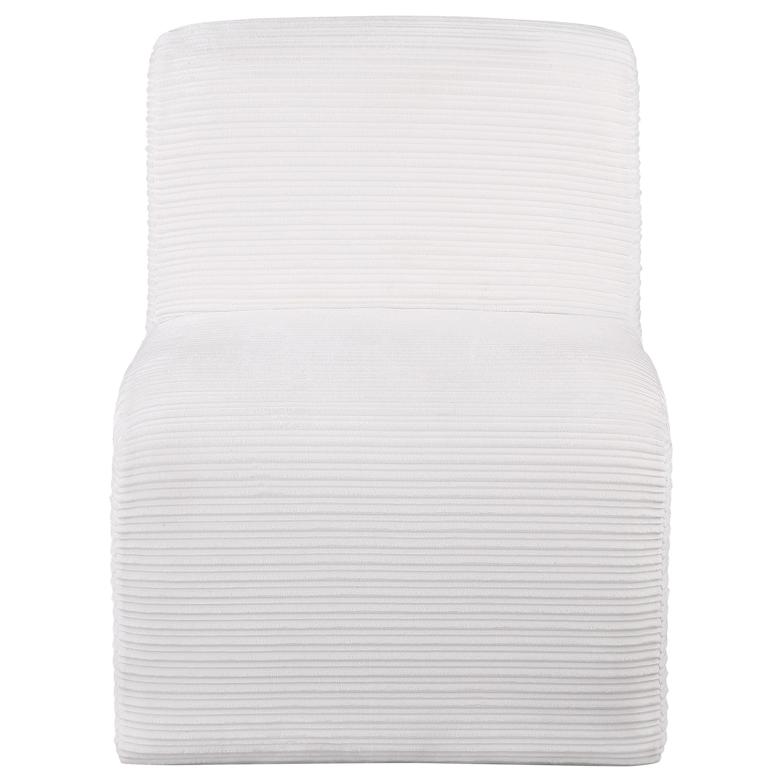  Coaster Furniture Drayton 907525 Upholstered Curved Armless Accent Chair - Ivory IMAGE 2