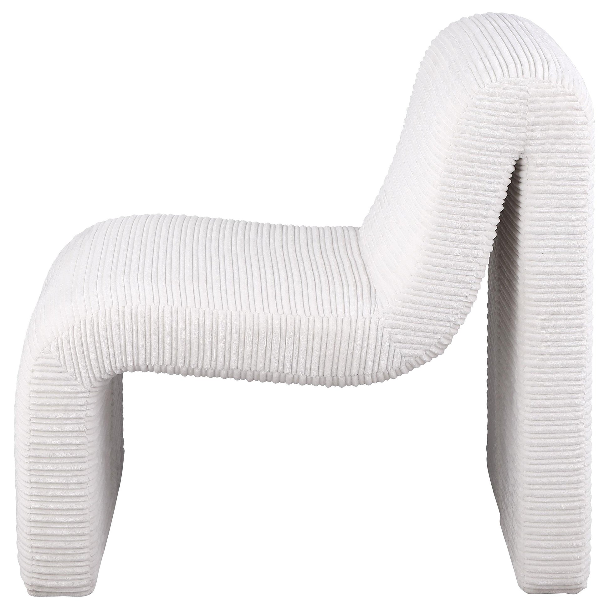  Coaster Furniture Drayton 907525 Upholstered Curved Armless Accent Chair - Ivory IMAGE 4