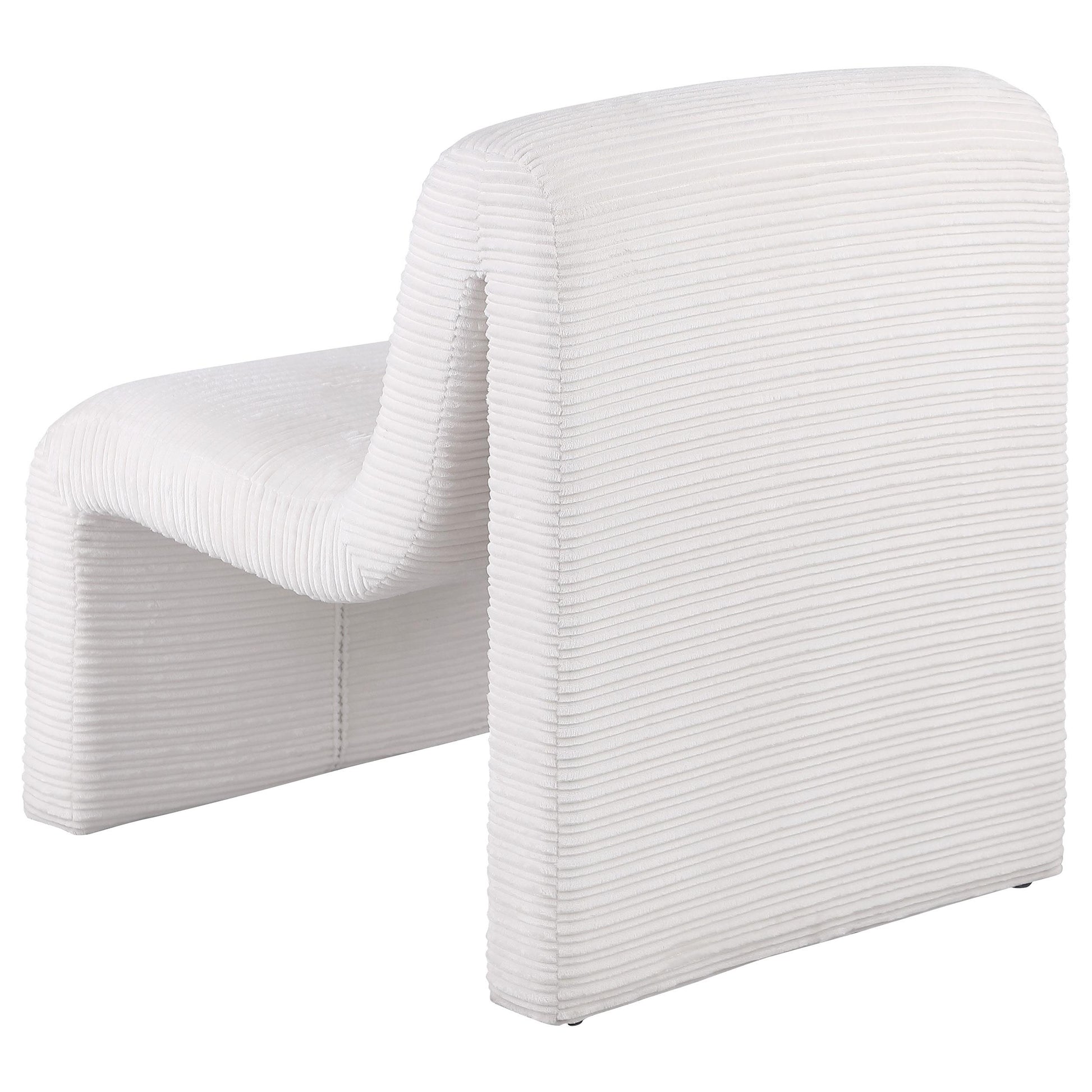  Coaster Furniture Drayton 907525 Upholstered Curved Armless Accent Chair - Ivory IMAGE 5