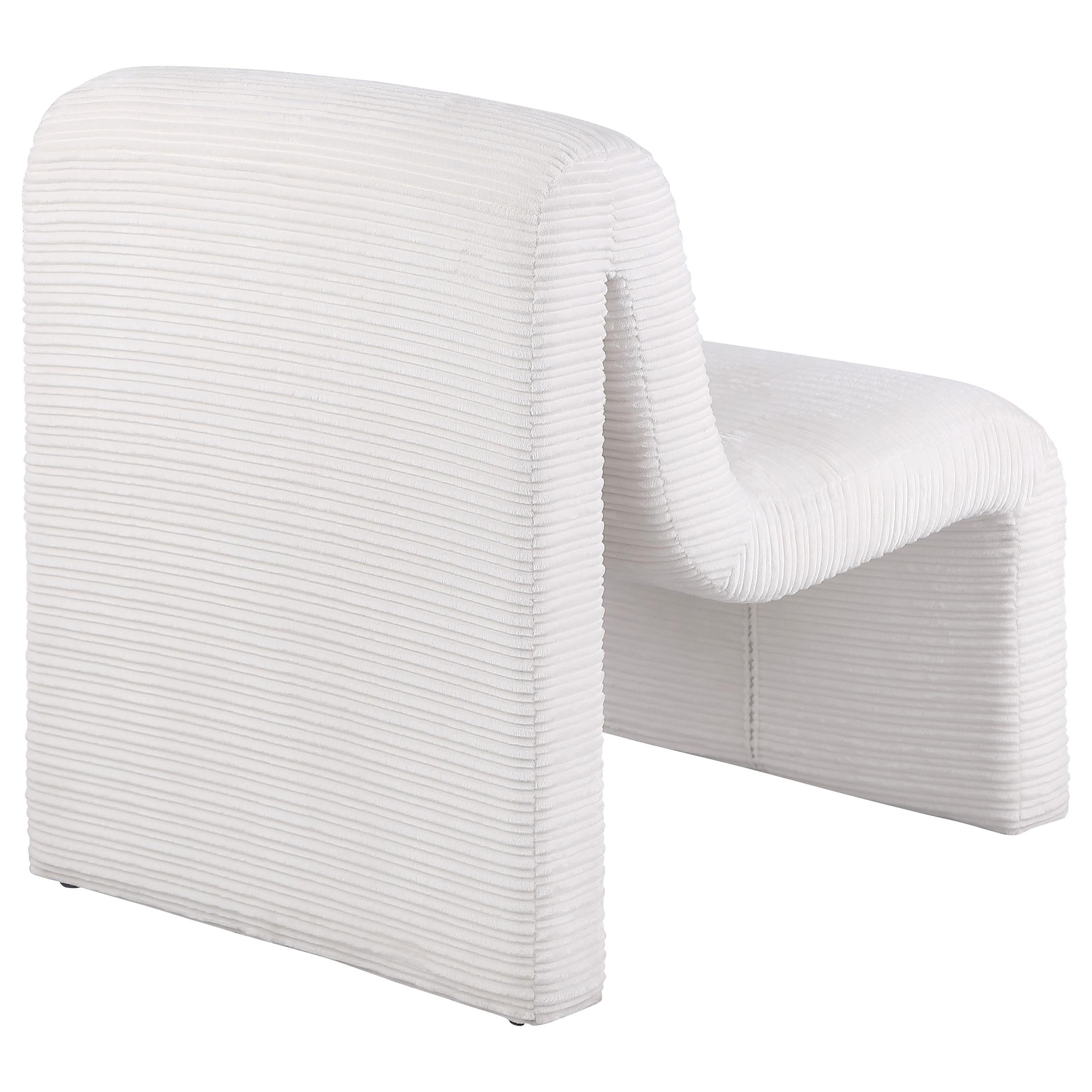 Coaster Furniture Drayton 907525 Upholstered Curved Armless Accent Chair - Ivory IMAGE 6