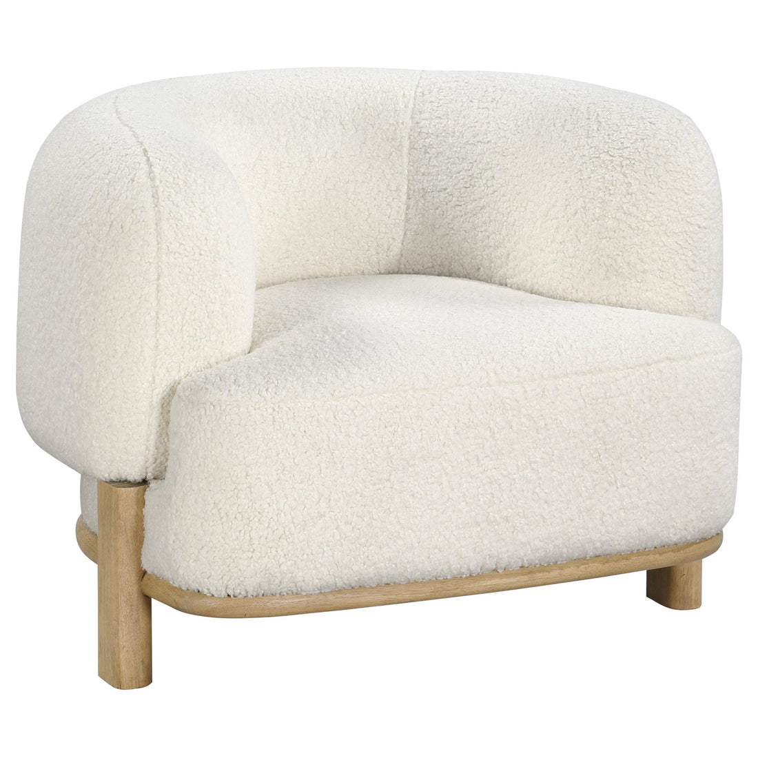  Coaster Furniture Lawler 903169 Upholstered Barrel Back Accent Chair - Ivory IMAGE 1
