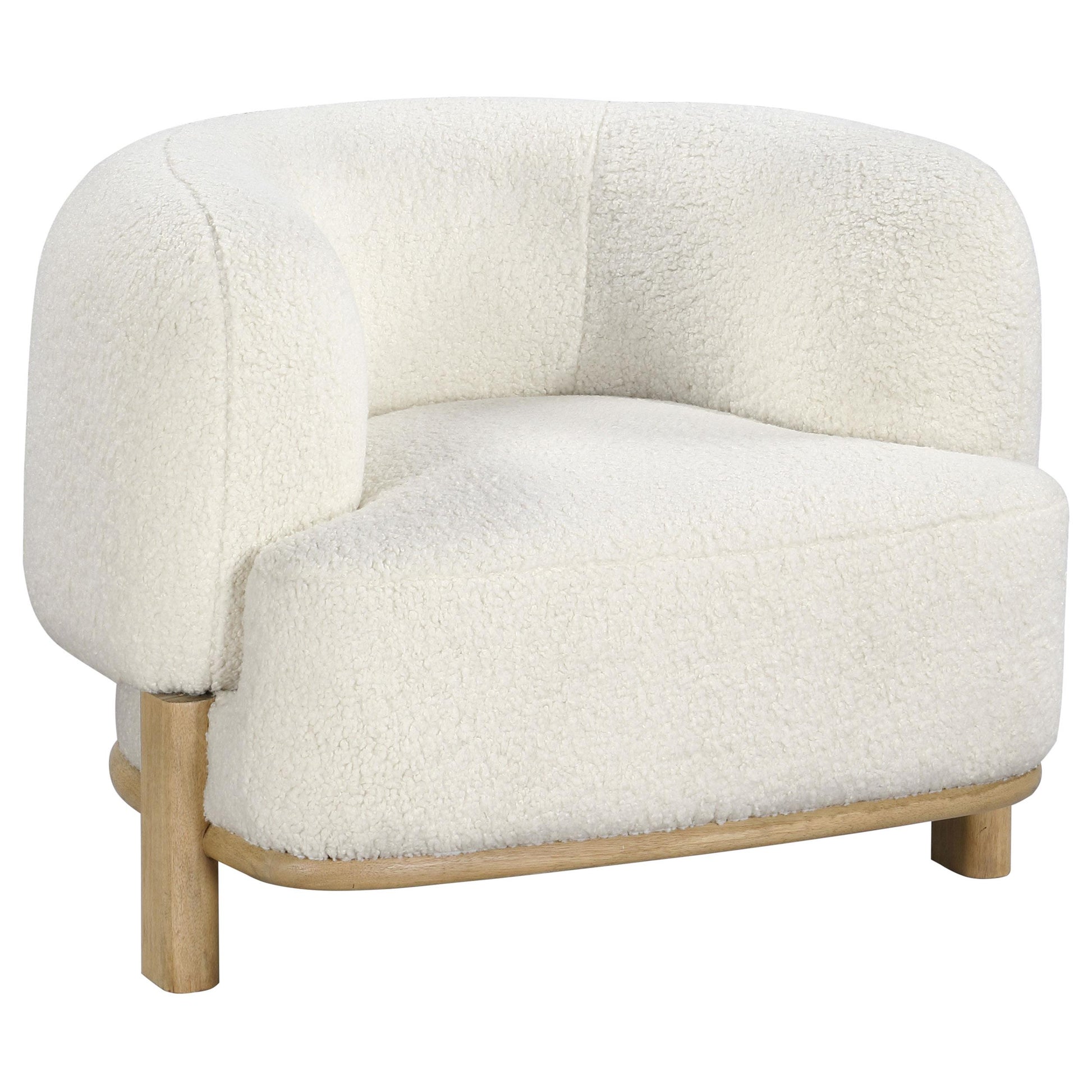  Coaster Furniture Lawler 903169 Upholstered Barrel Back Accent Chair - Ivory IMAGE 1