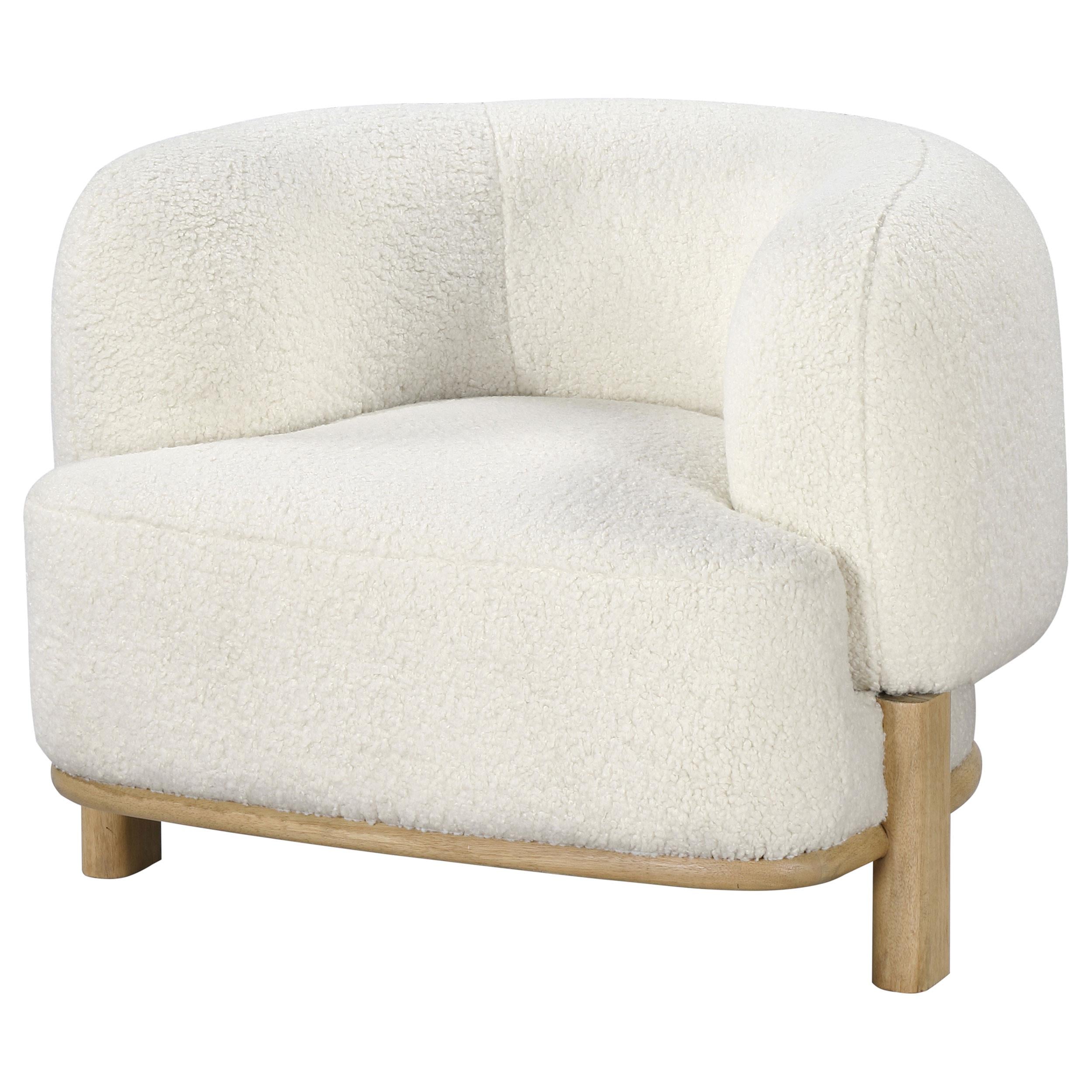  Coaster Furniture Lawler 903169 Upholstered Barrel Back Accent Chair - Ivory IMAGE 3