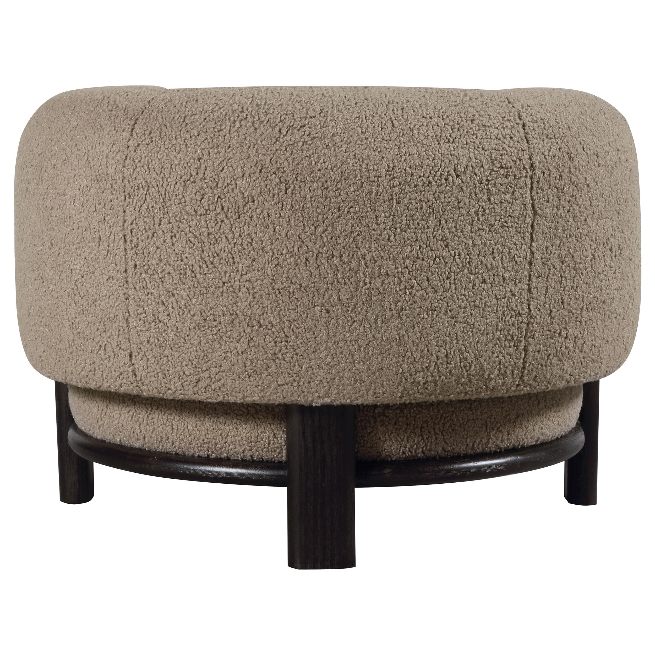  Coaster Furniture Lawler 903170 Upholstered Barrel Back Accent Chair - Mushroom IMAGE 6