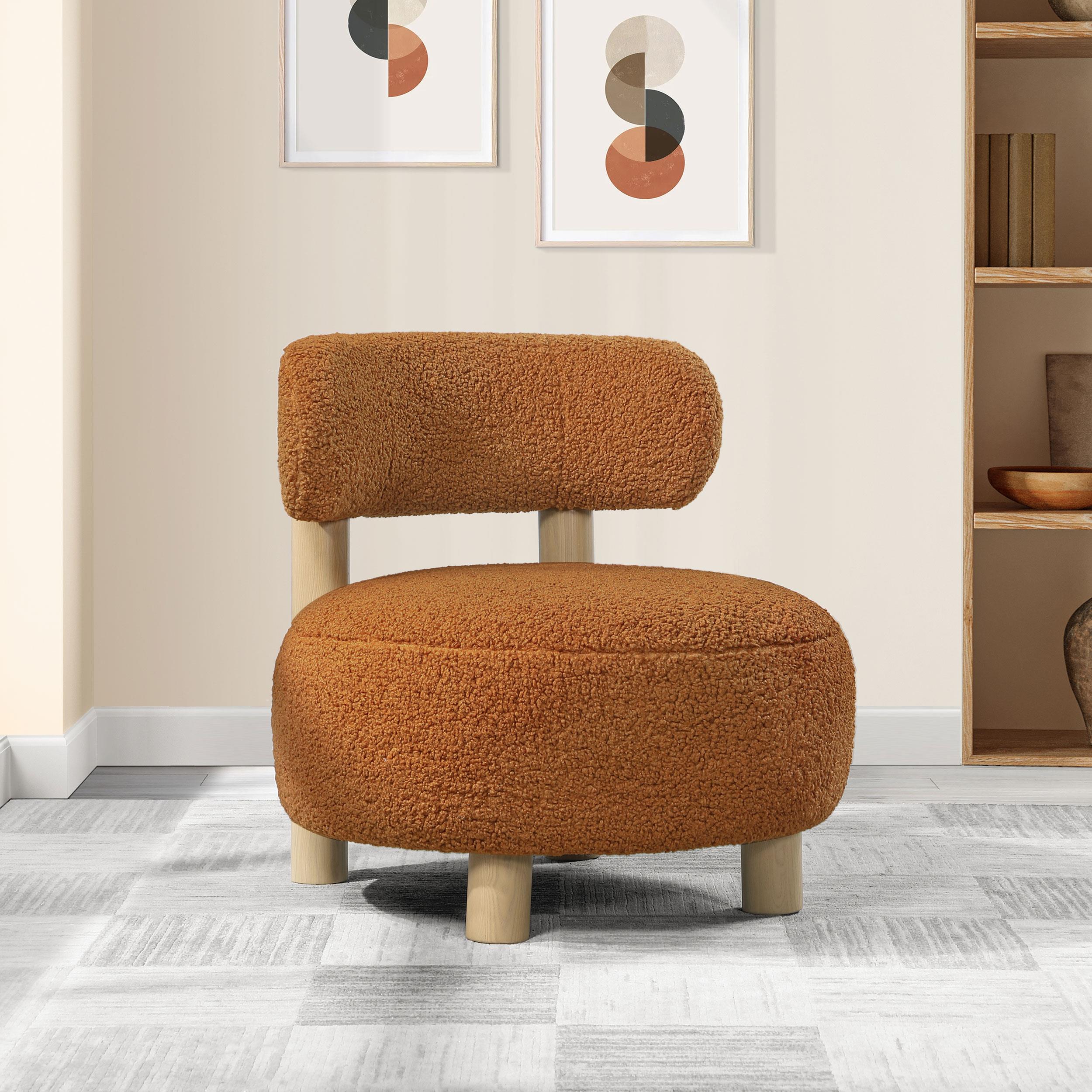  Coaster Furniture Zonie 903167 Boucle Upholstered Barrel Back Accent Chair - Orange IMAGE 9