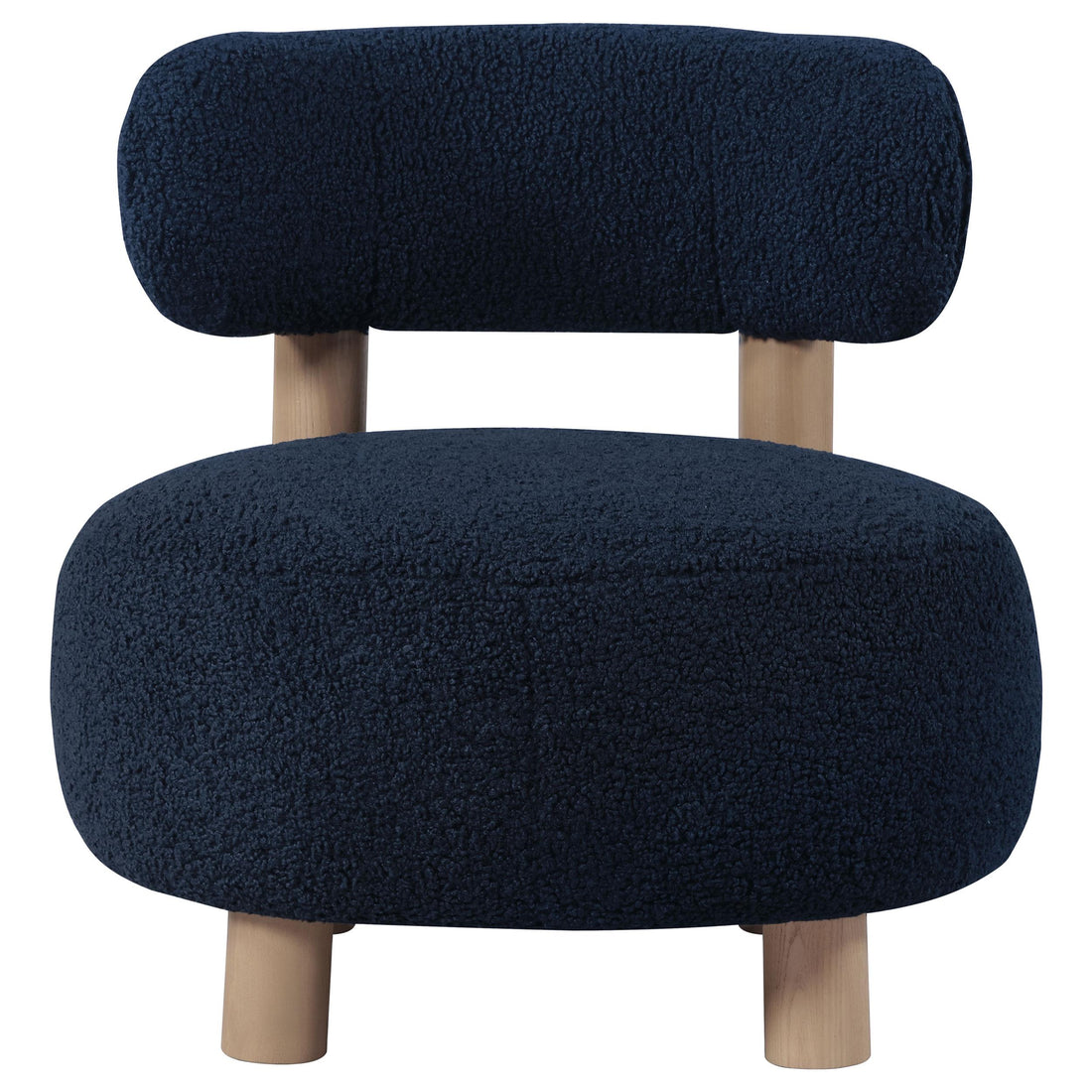  Coaster Furniture Zonie 903168 Boucle Upholstered Barrel Back Accent Chair - Blue IMAGE 1