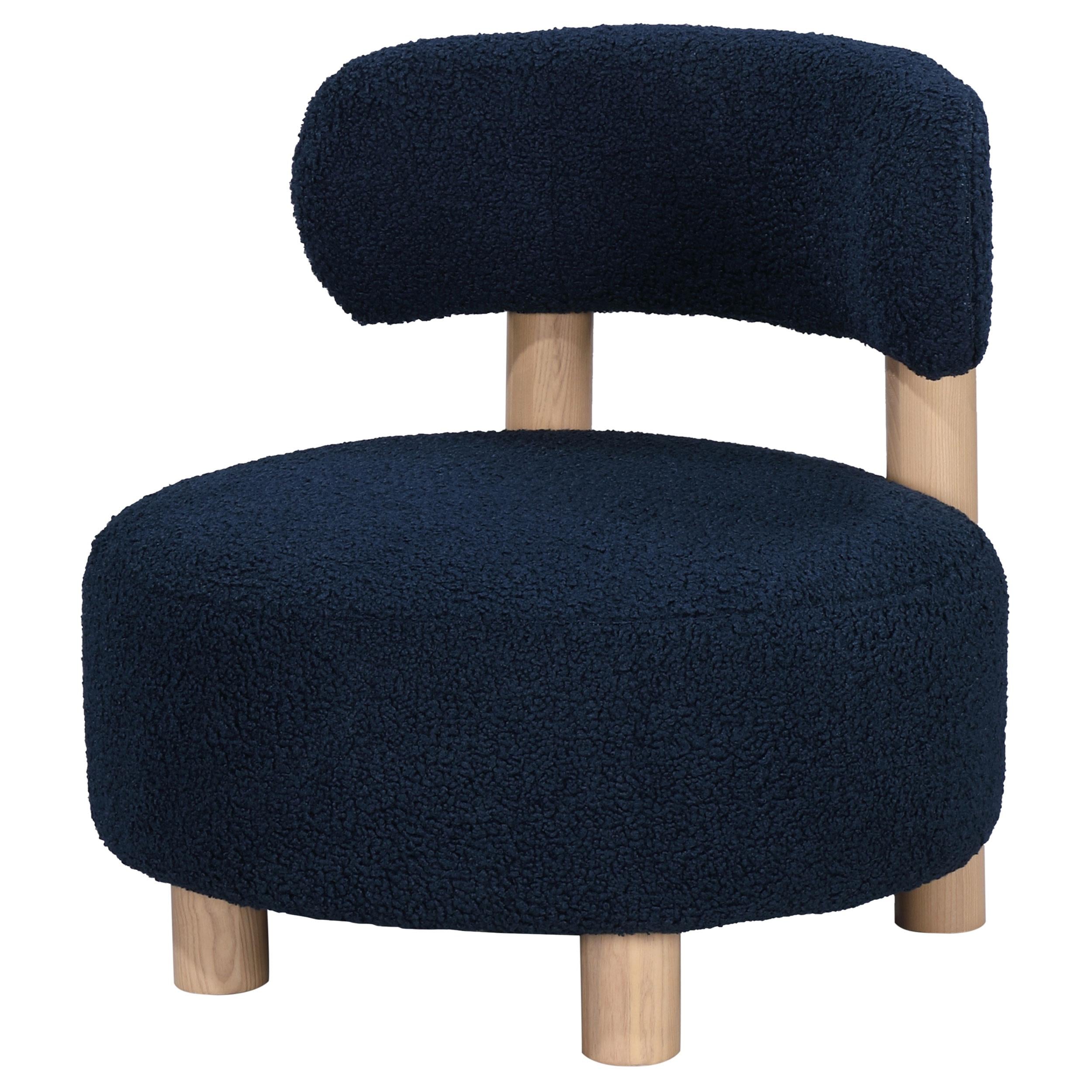  Coaster Furniture Zonie 903168 Boucle Upholstered Barrel Back Accent Chair - Blue IMAGE 3