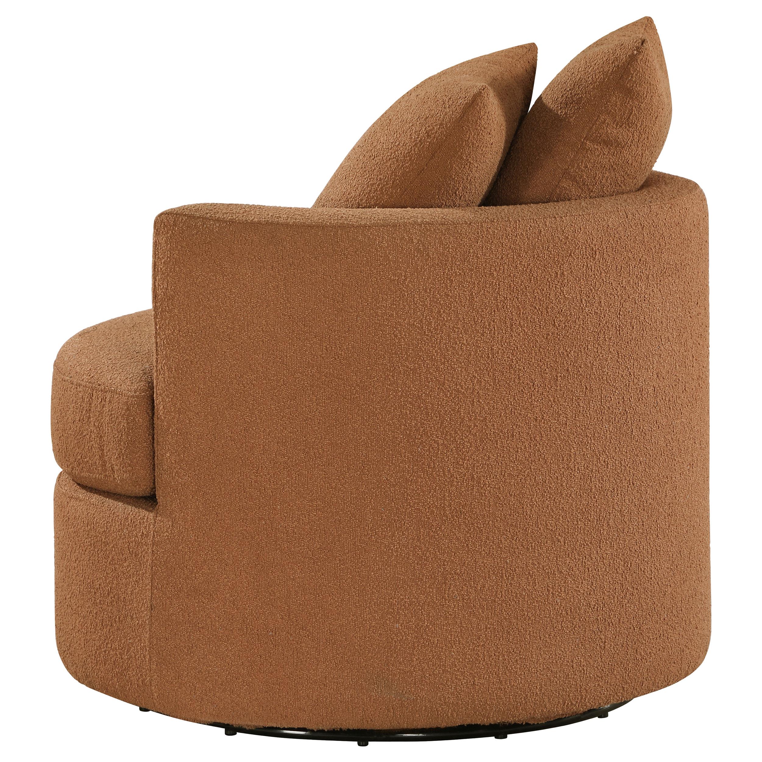  Coaster Furniture Debbie 902275 Upholstered Swivel Accent Chair - Burnt Orange IMAGE 5