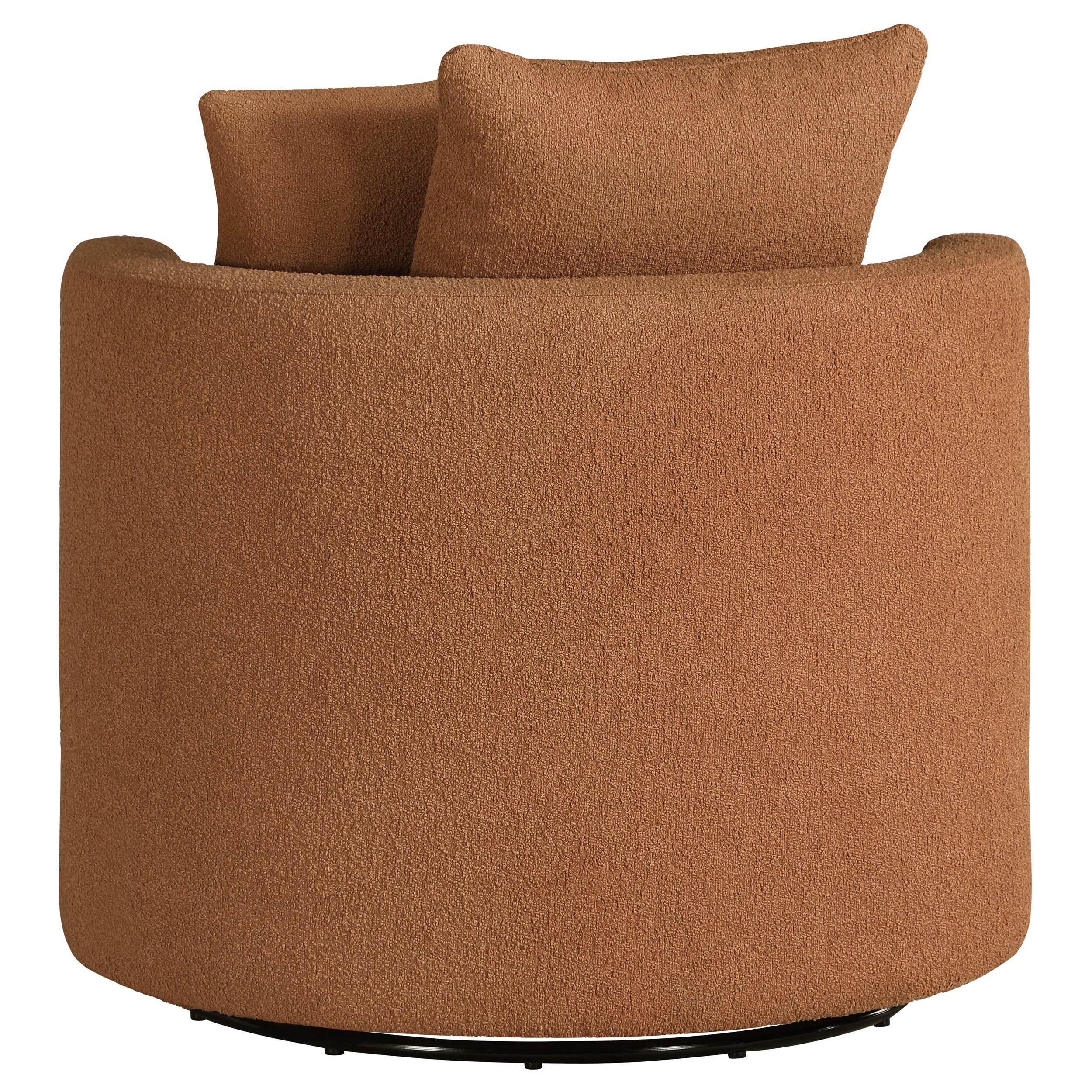  Coaster Furniture Debbie 902275 Upholstered Swivel Accent Chair - Burnt Orange IMAGE 6