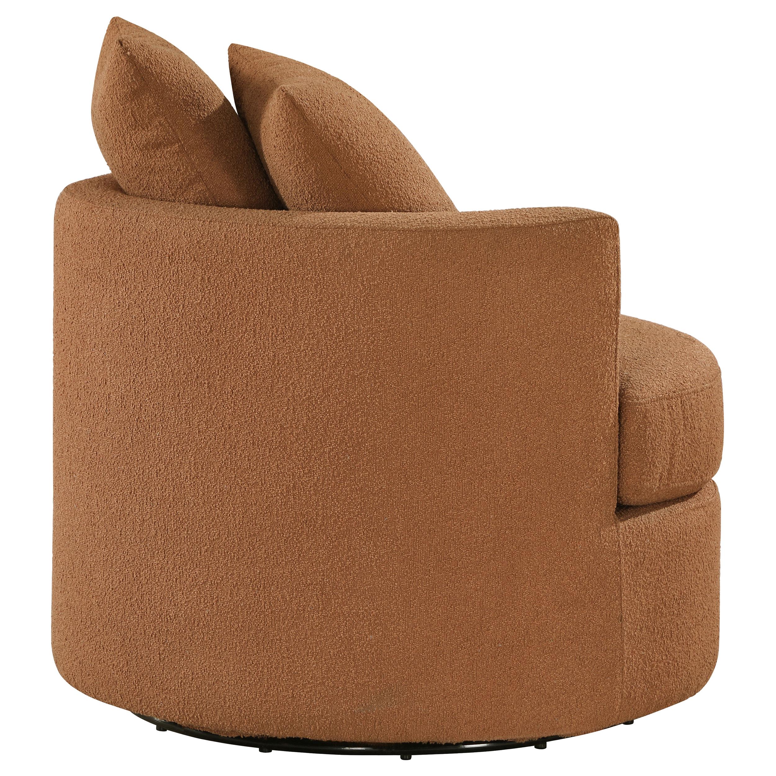  Coaster Furniture Debbie 902275 Upholstered Swivel Accent Chair - Burnt Orange IMAGE 7