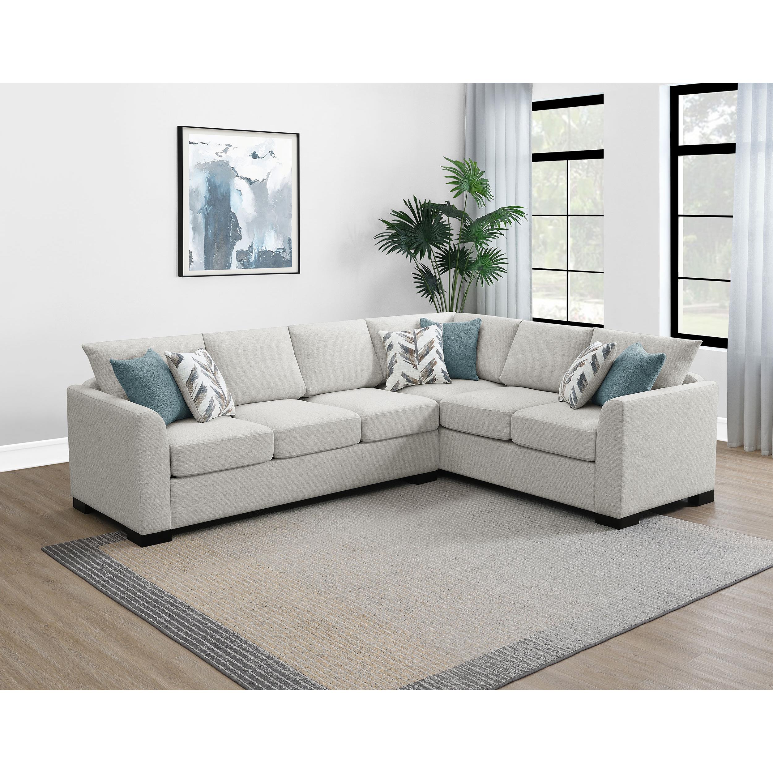  Coaster Furniture Ashford 500818 Chenille Upholstered Sleeper Sectional Sofa - Greige IMAGE 13