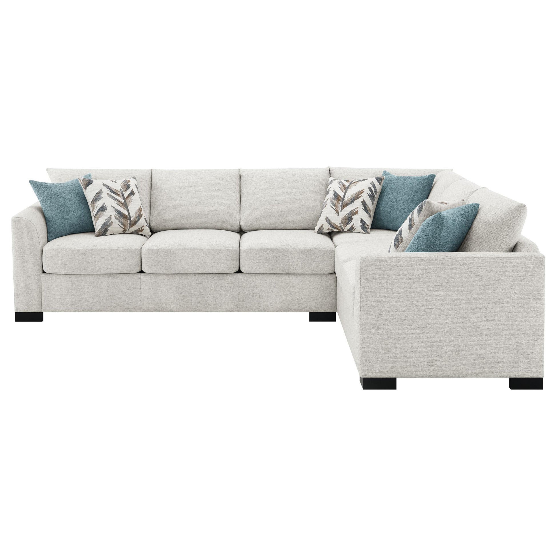  Coaster Furniture Ashford 500818 Chenille Upholstered Sleeper Sectional Sofa - Greige IMAGE 3