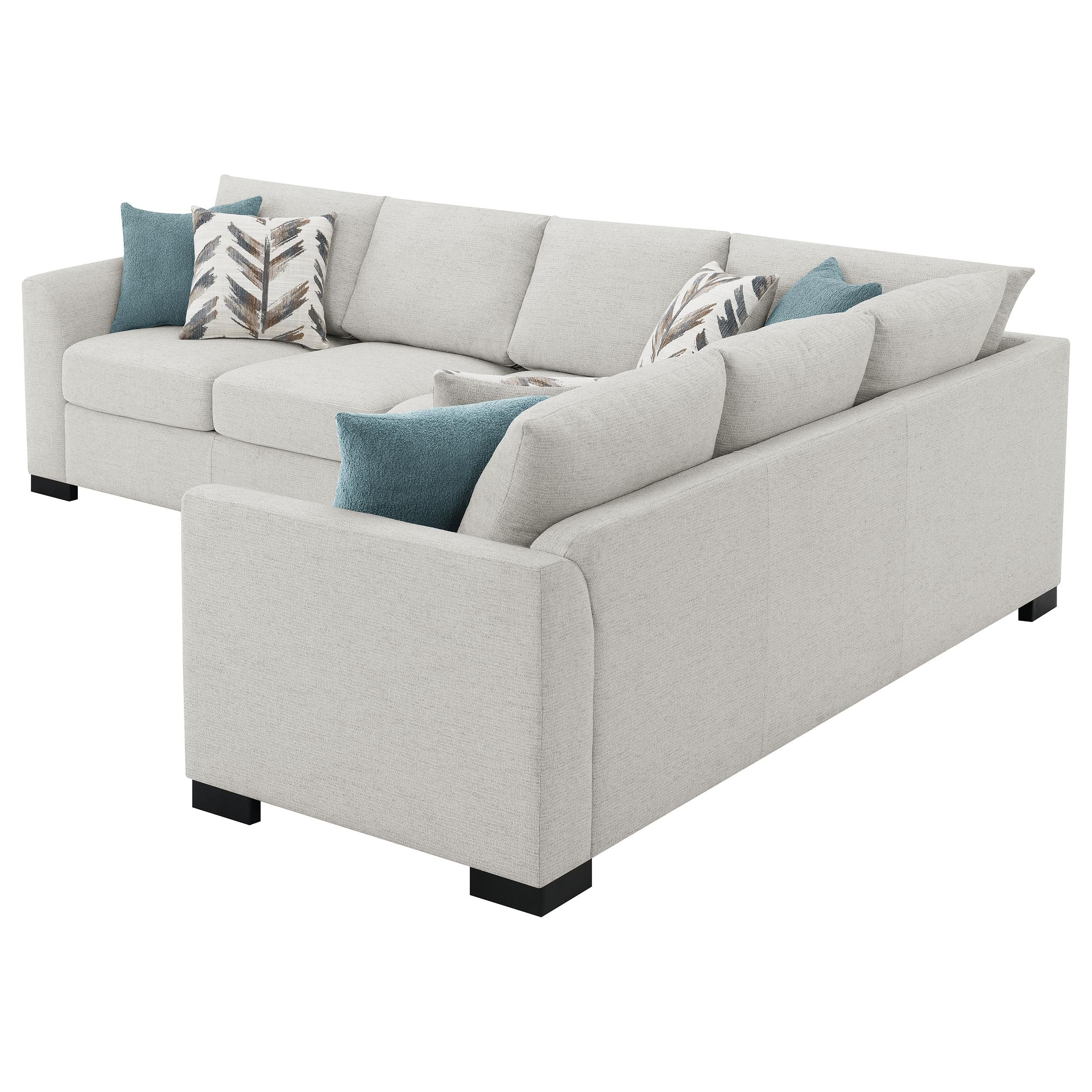  Coaster Furniture Ashford 500818 Chenille Upholstered Sleeper Sectional Sofa - Greige IMAGE 4