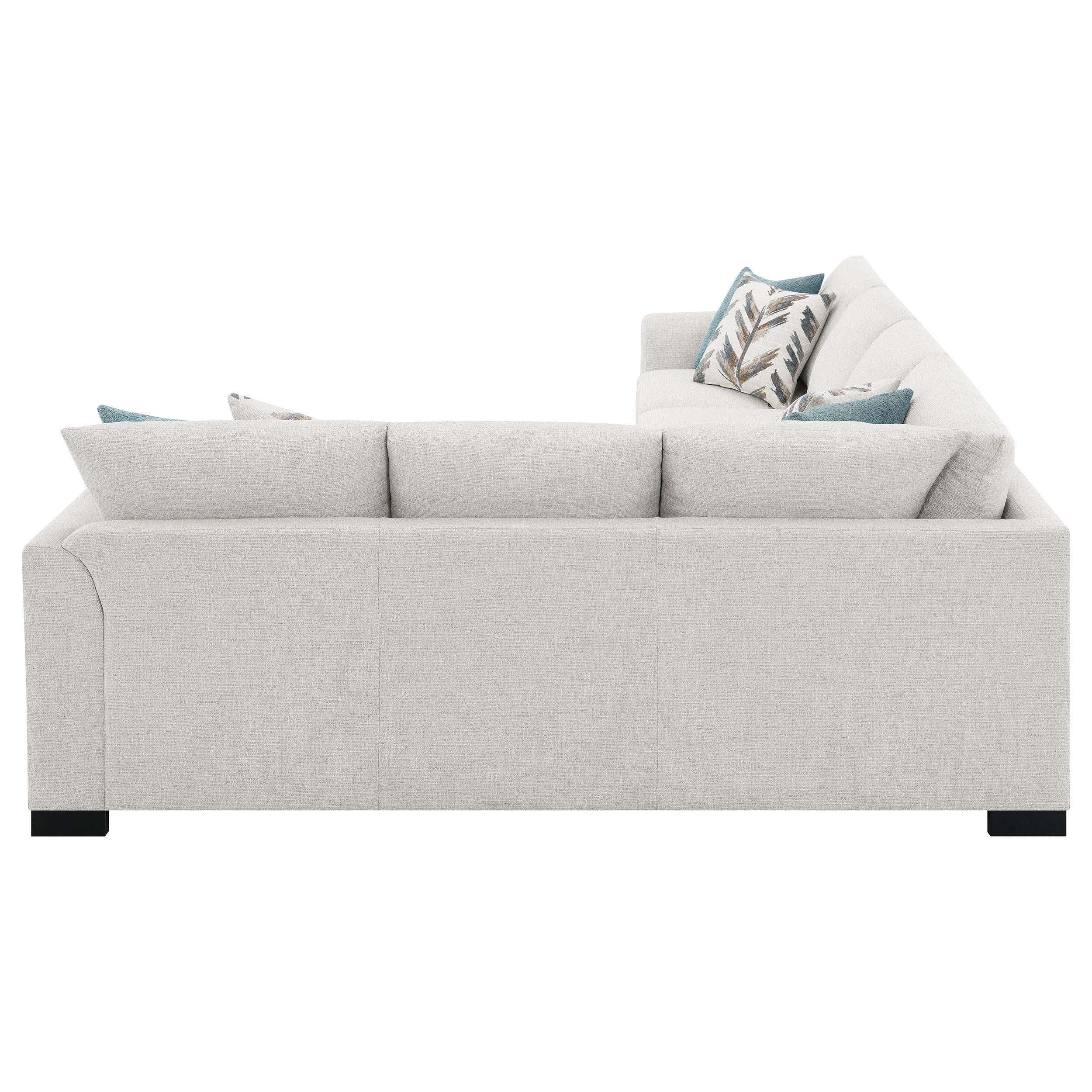  Coaster Furniture Ashford 500818 Chenille Upholstered Sleeper Sectional Sofa - Greige IMAGE 6