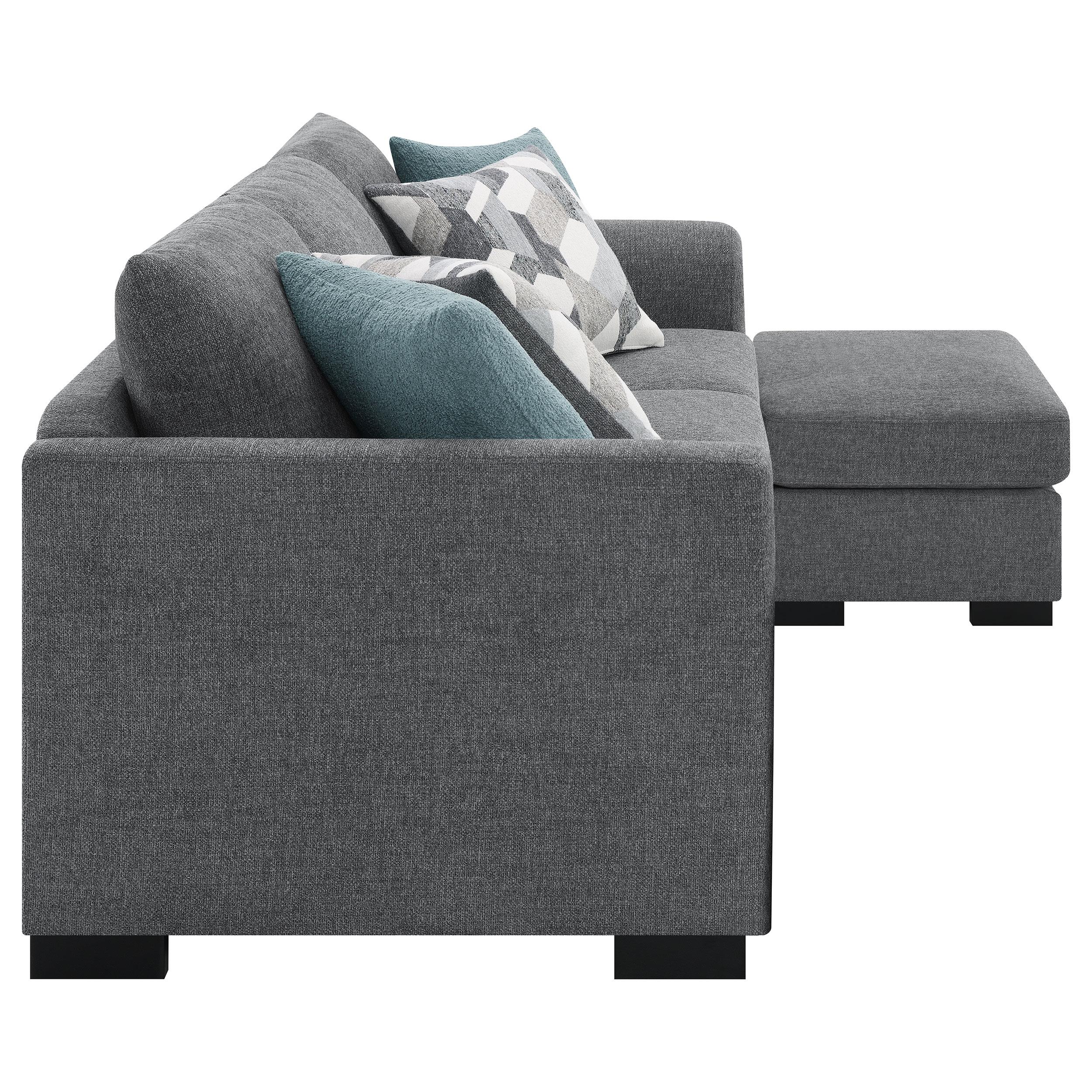 Coaster Furniture Storey 504779 Upholstered Sleeper Sectional Chaise Sofa - Grey IMAGE 12