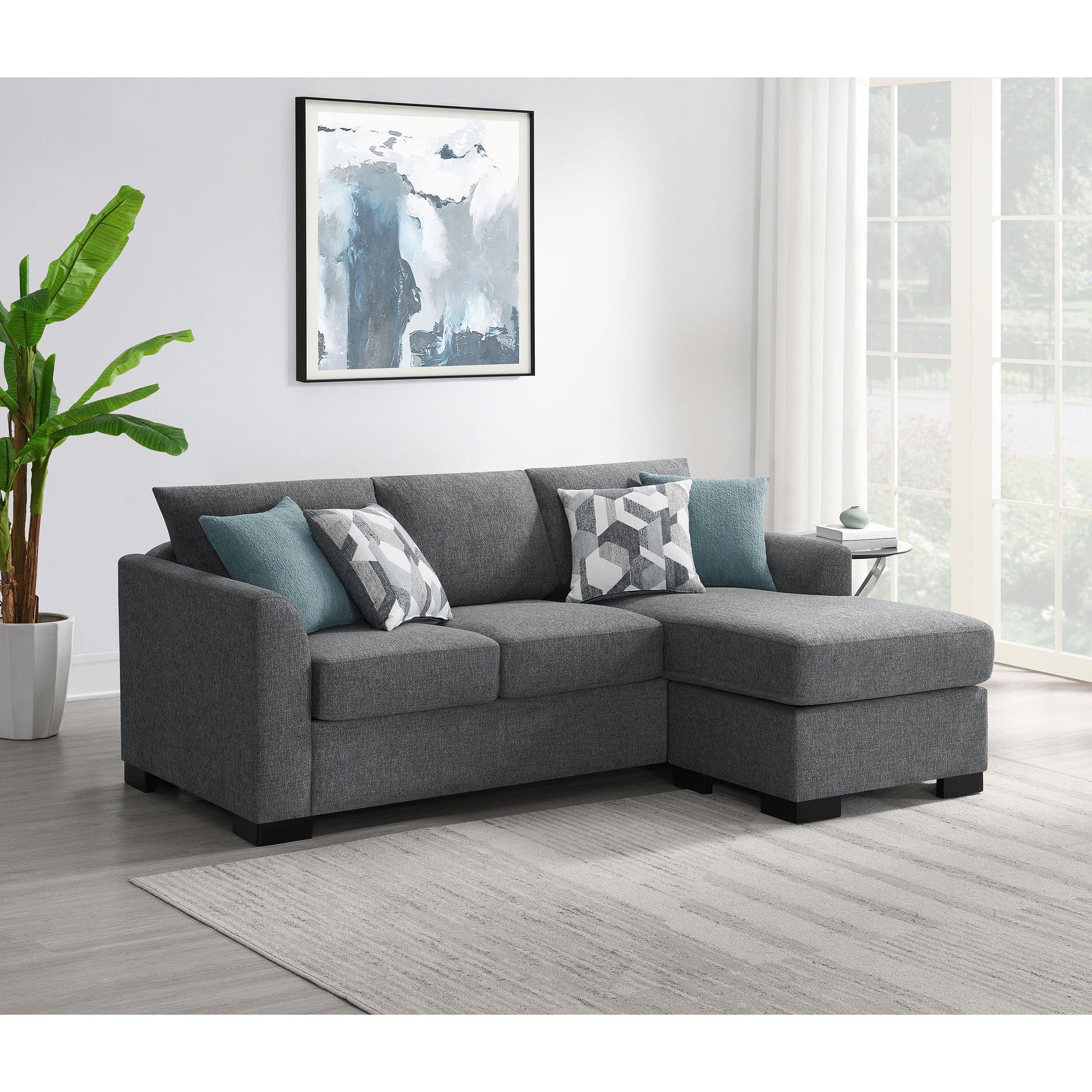  Coaster Furniture Storey 504779 Upholstered Sleeper Sectional Chaise Sofa - Grey IMAGE 14