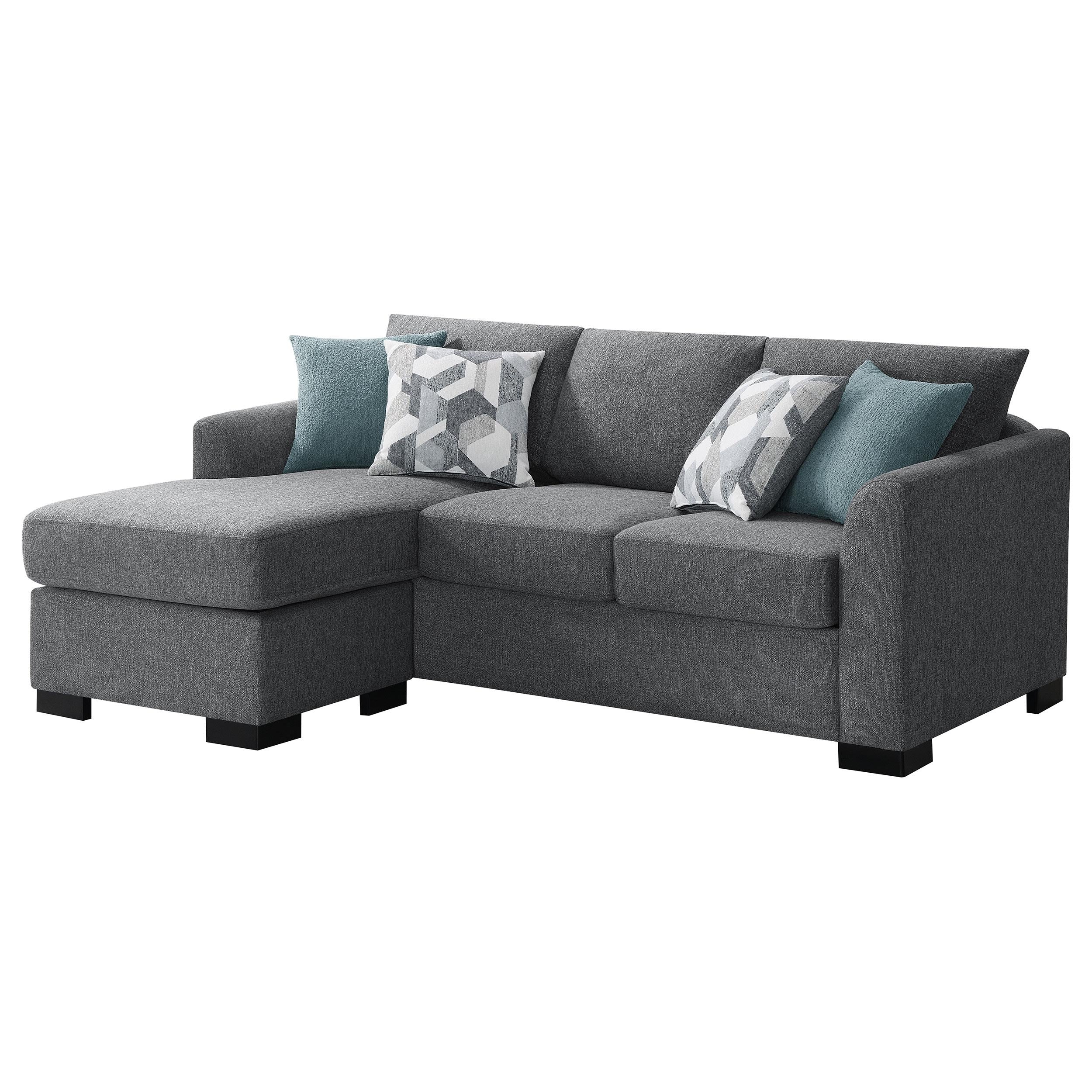  Coaster Furniture Storey 504779 Upholstered Sleeper Sectional Chaise Sofa - Grey IMAGE 4