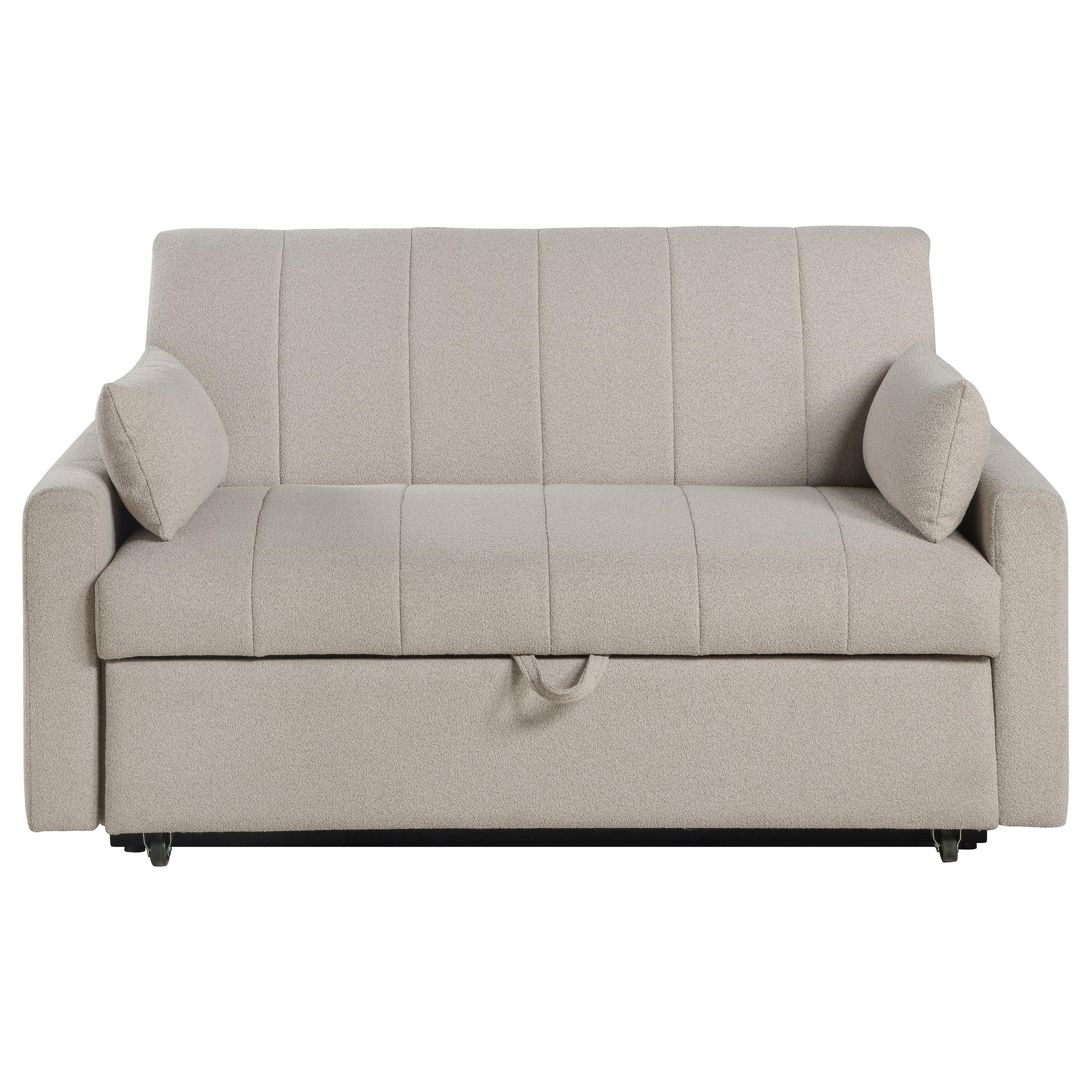 Coaster Furniture Portland 350142 Boucle Upholstered Sleeper Sofa Bed - Latte IMAGE 4