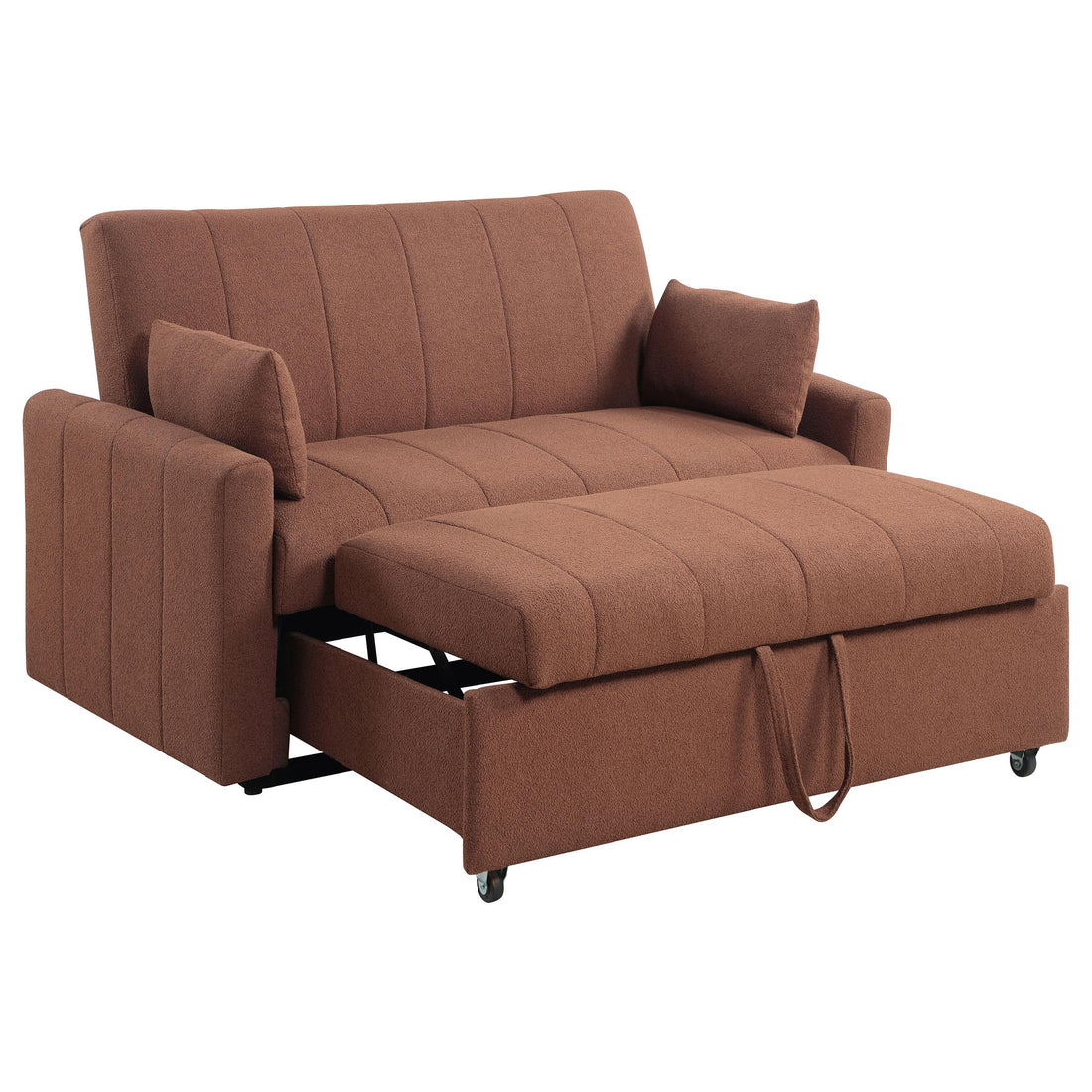  Coaster Furniture Portland 350145 Boucle Upholstered Sleeper Sofa Bed - Copper IMAGE 1
