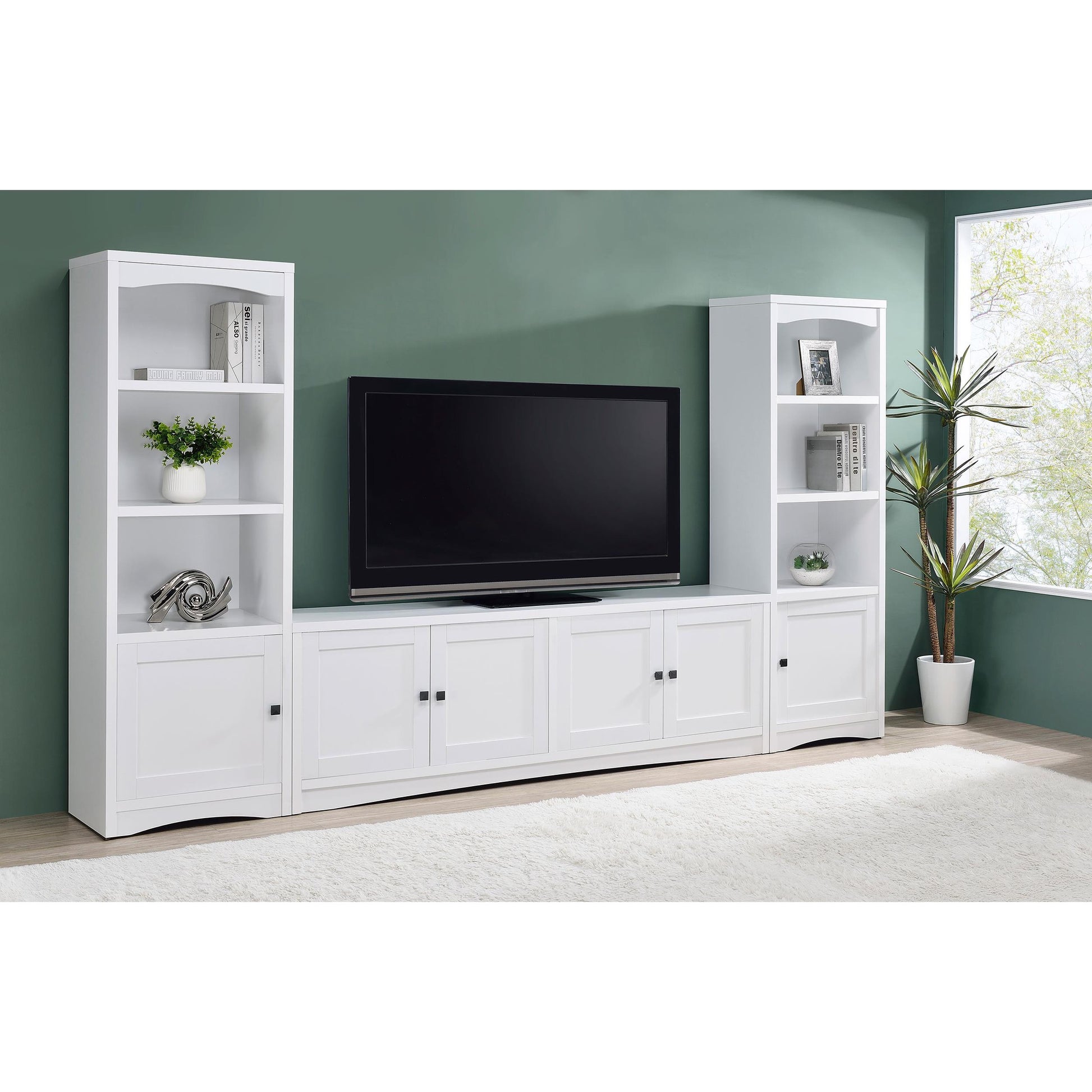  Coaster Furniture Laughlin 724113 4-door Engineered Wood 78-inch TV Stand - White IMAGE 12