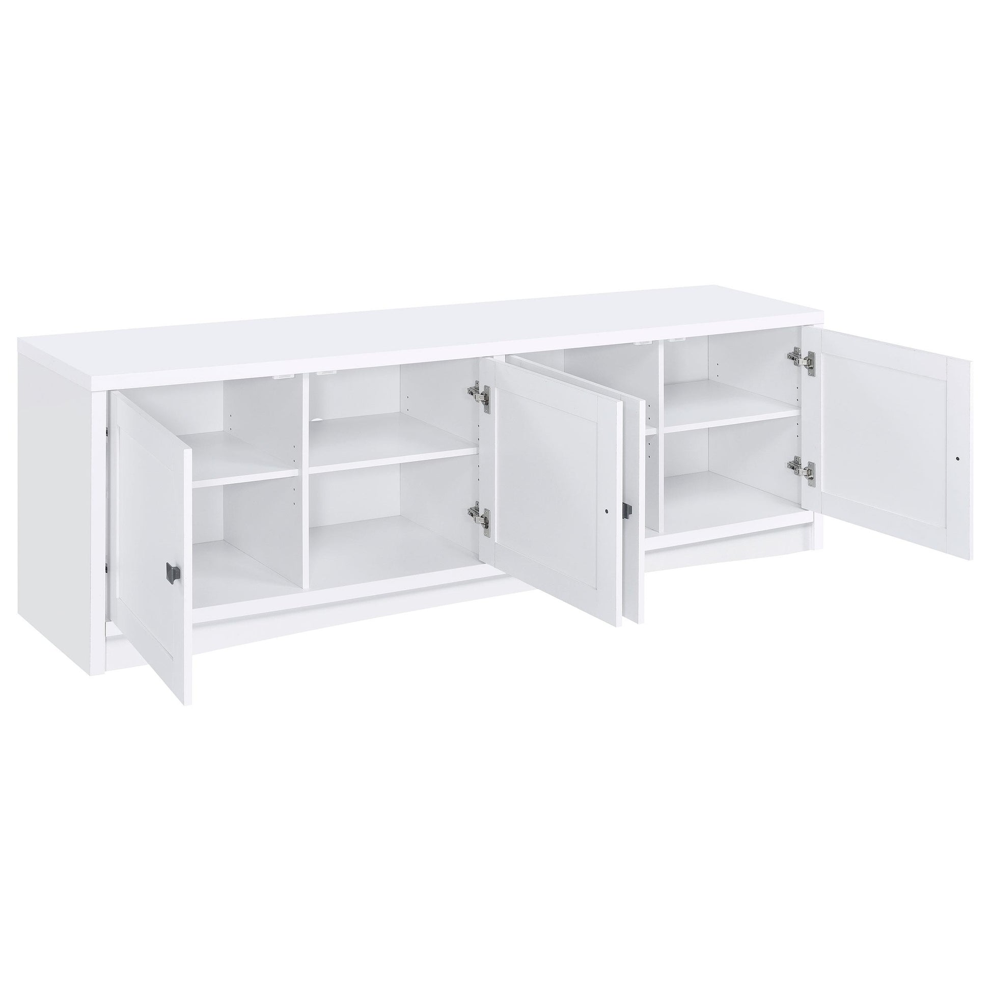  Coaster Furniture Laughlin 724113 4-door Engineered Wood 78-inch TV Stand - White IMAGE 2