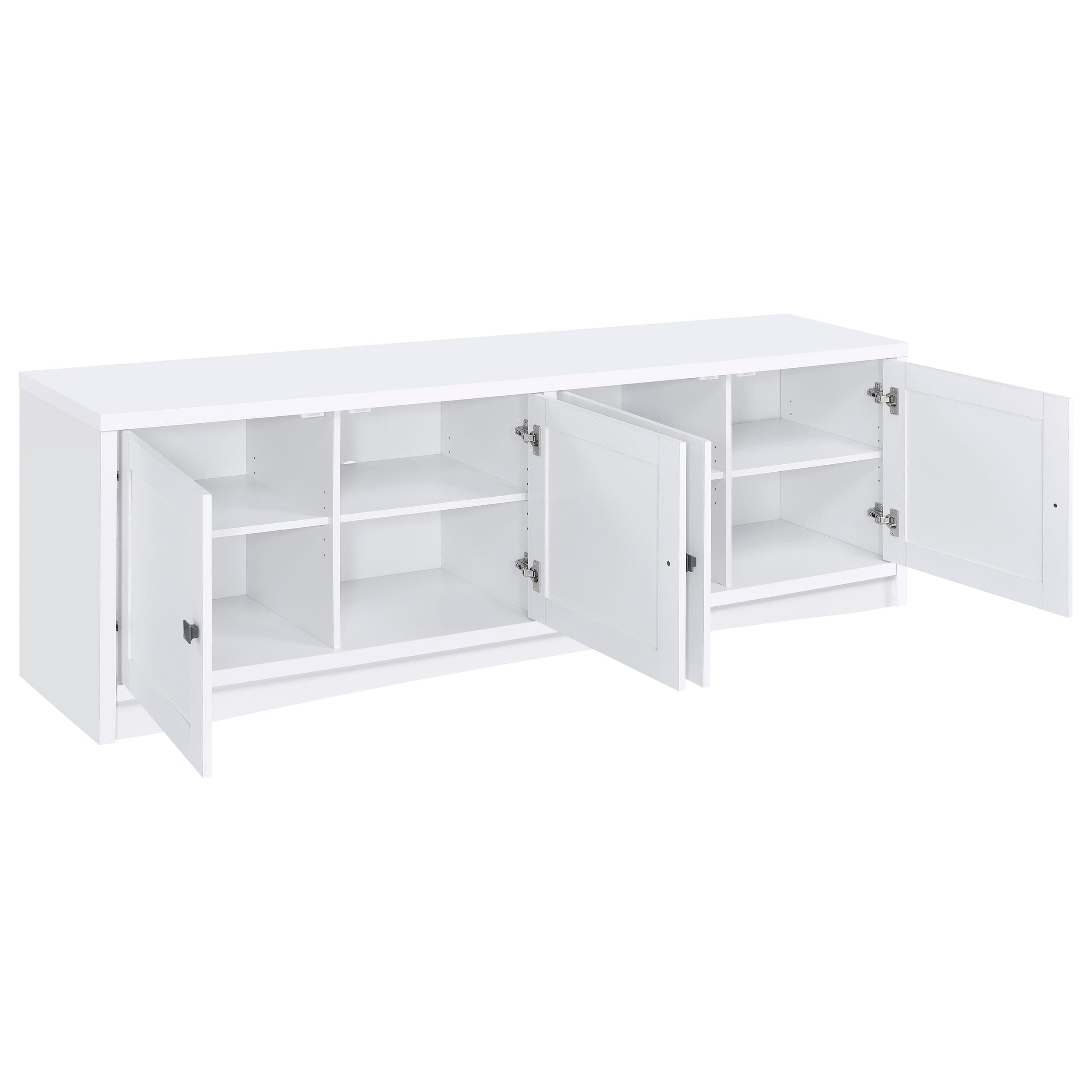  Coaster Furniture Laughlin 724113 4-door Engineered Wood 78-inch TV Stand - White IMAGE 2