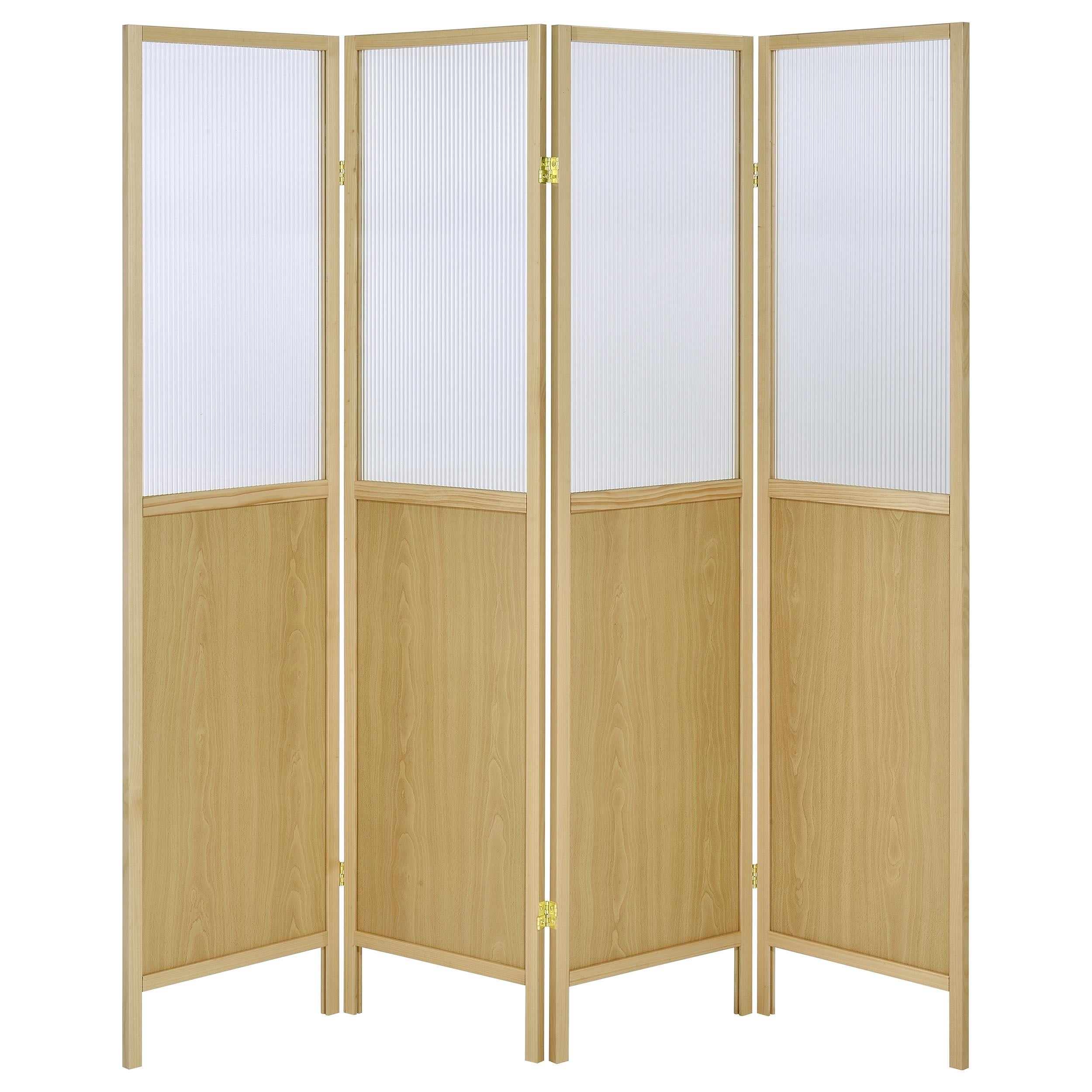  Coaster Furniture Mattison 960121 4-Panel Room Divider Folding Shoji Screen - Natural IMAGE 3