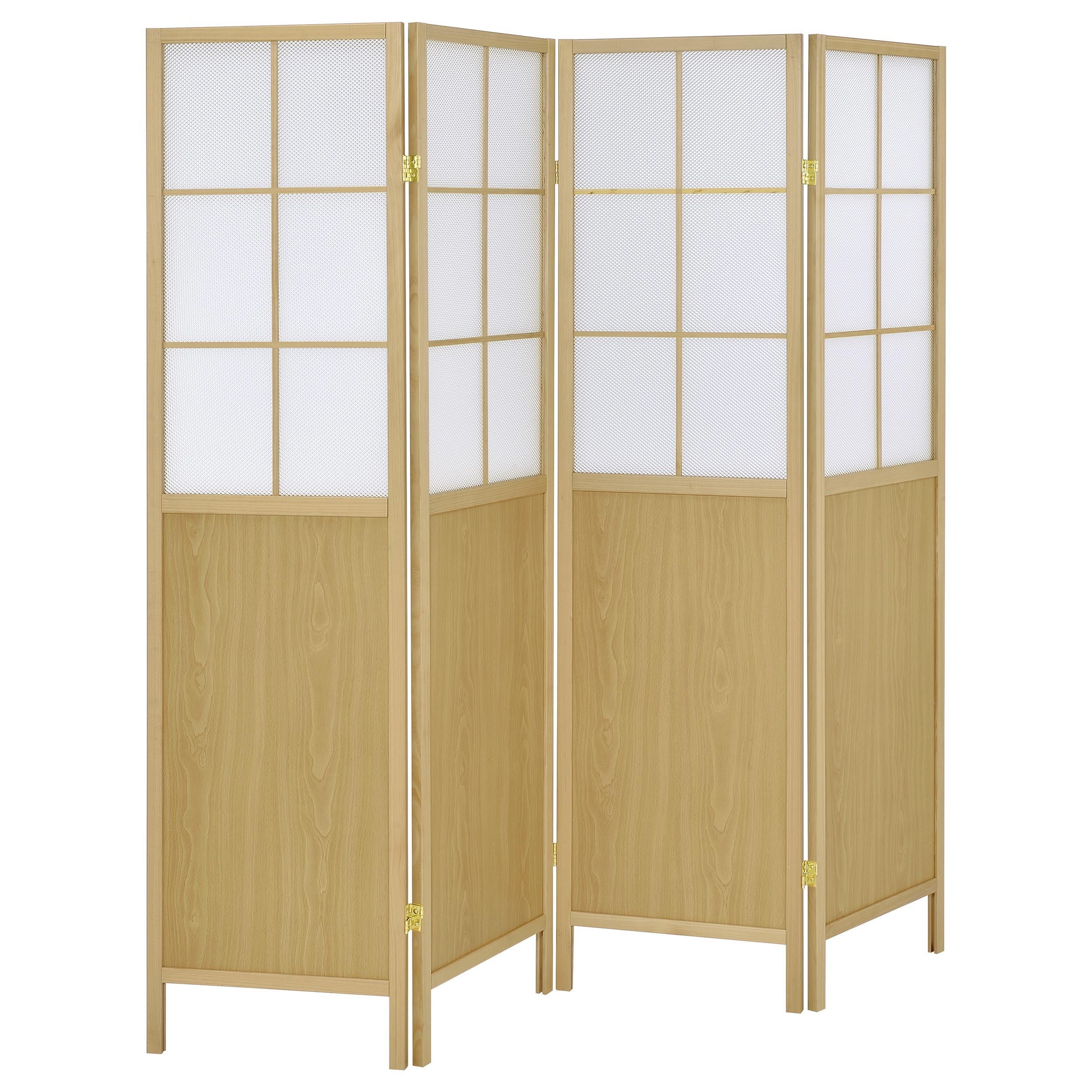  Coaster Furniture Edwards 960123 4-Panel Room Divider Folding Shoji Screen - Natural IMAGE 1