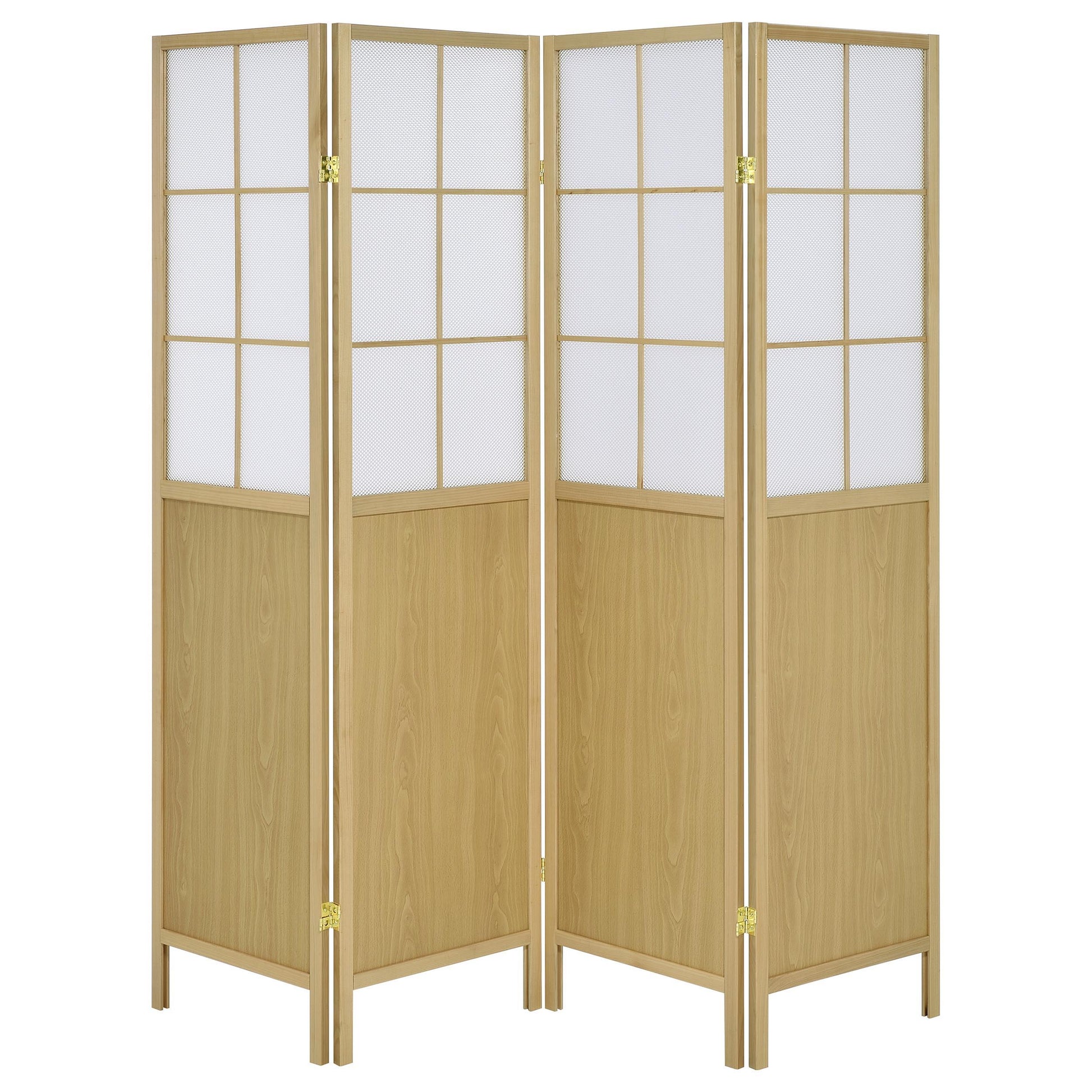  Coaster Furniture Edwards 960123 4-Panel Room Divider Folding Shoji Screen - Natural IMAGE 2