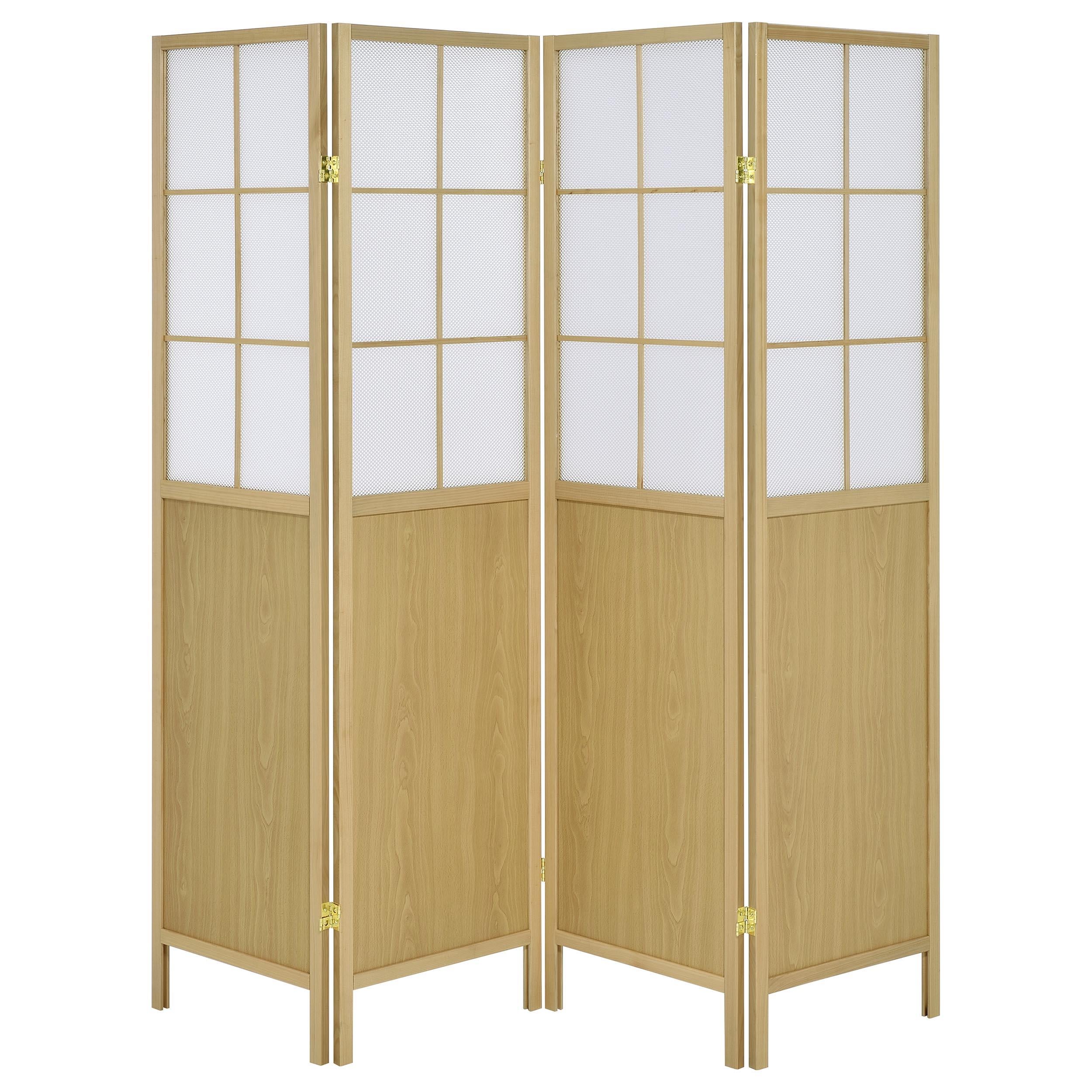  Coaster Furniture Edwards 960123 4-Panel Room Divider Folding Shoji Screen - Natural IMAGE 2